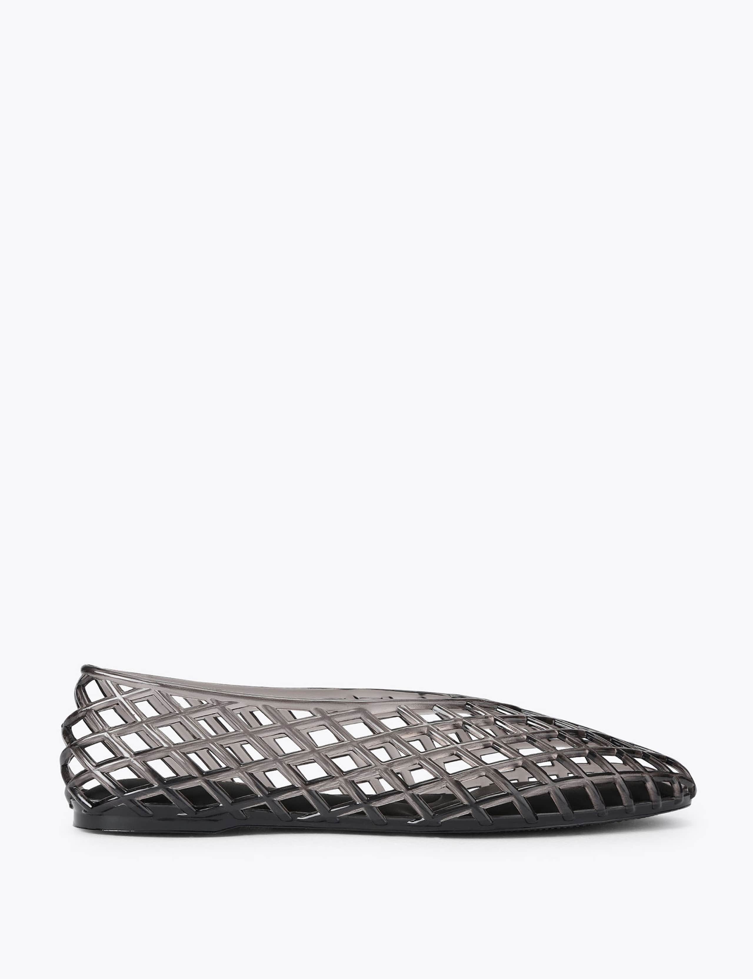 Flat Square Toe Jelly Ballet Pumps