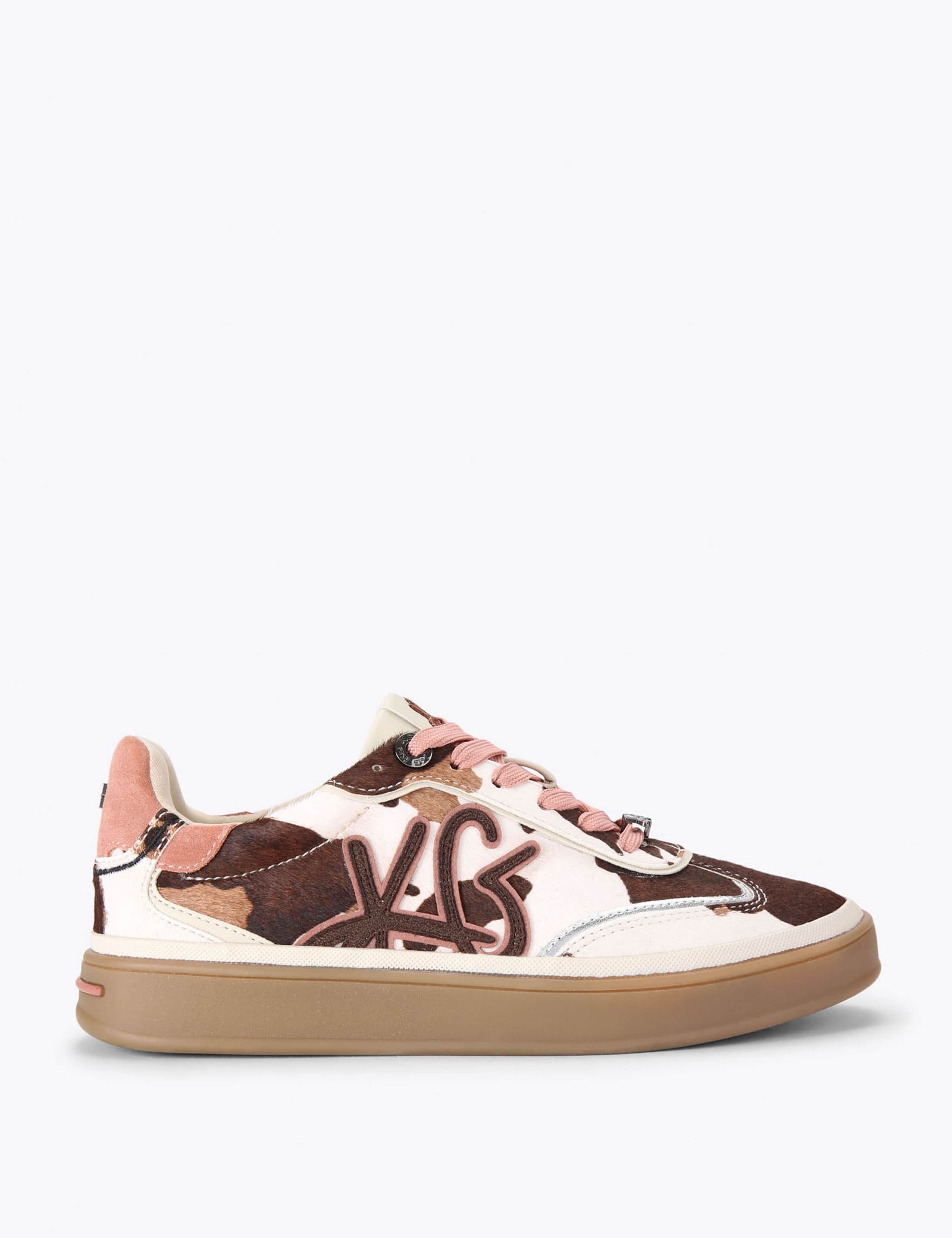Leather Animal Print Side Detail Trainers