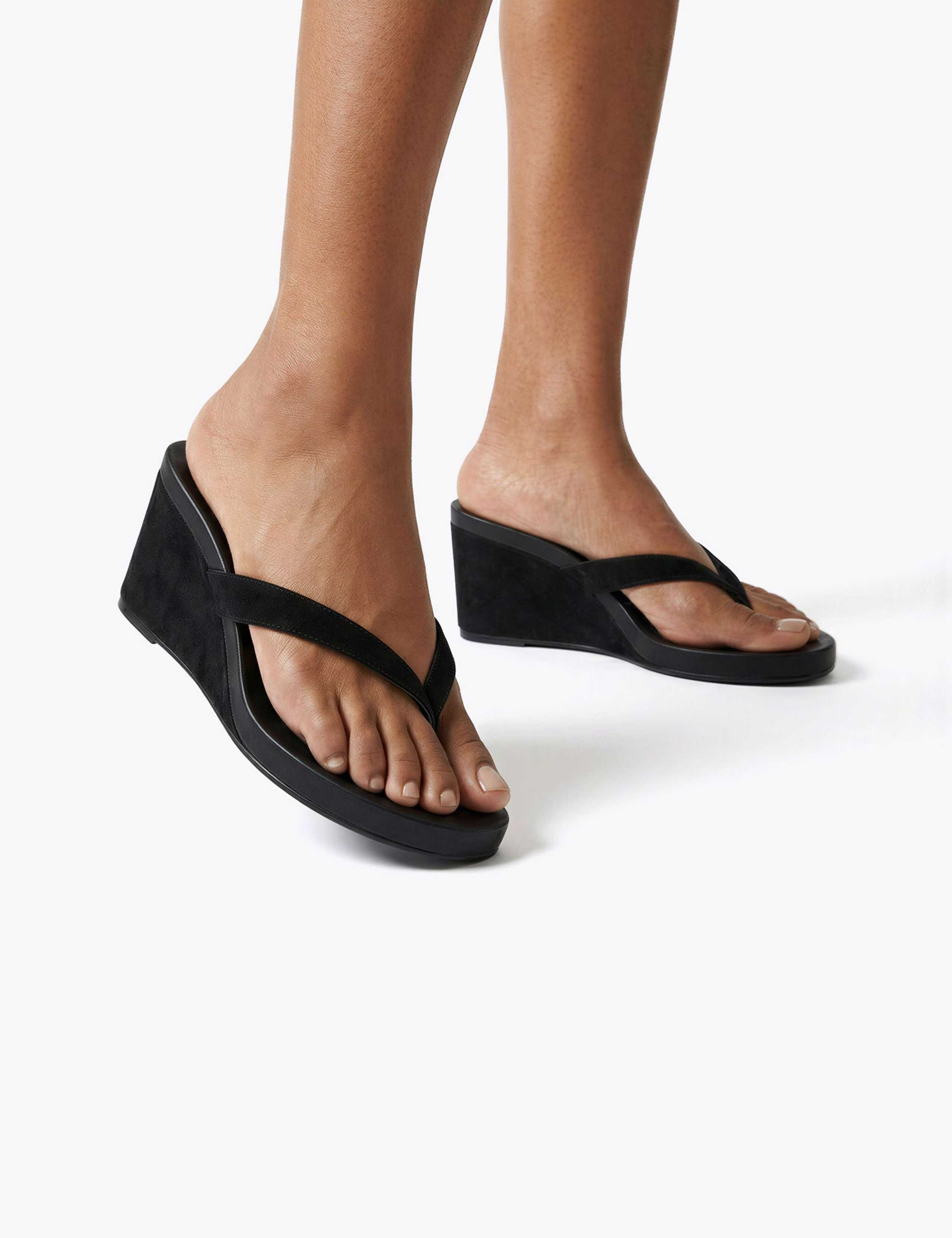 Leather Wedge Sandals