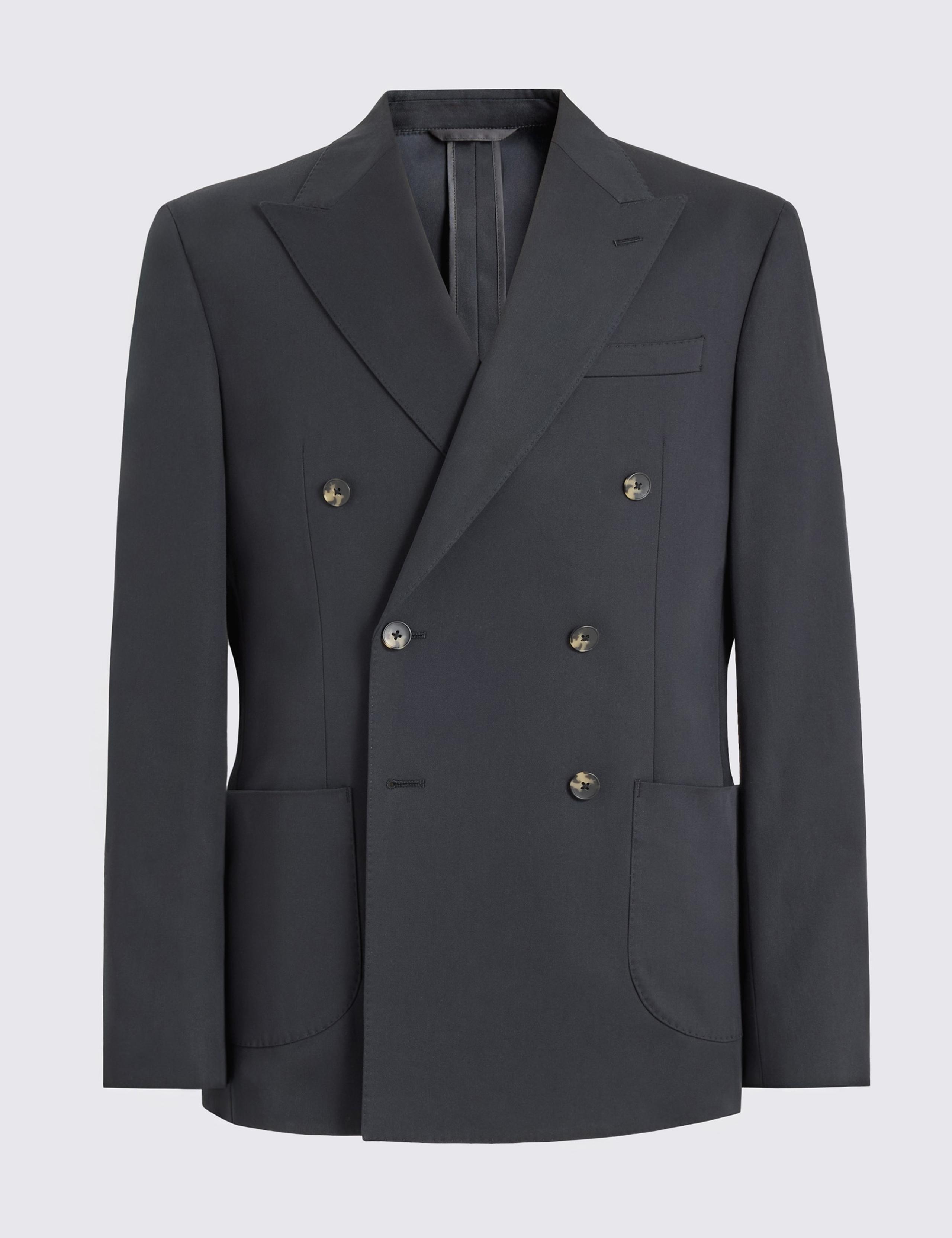 2 Piece Slim Fit Cotton Rich Double Breasted Suit 1 of 5