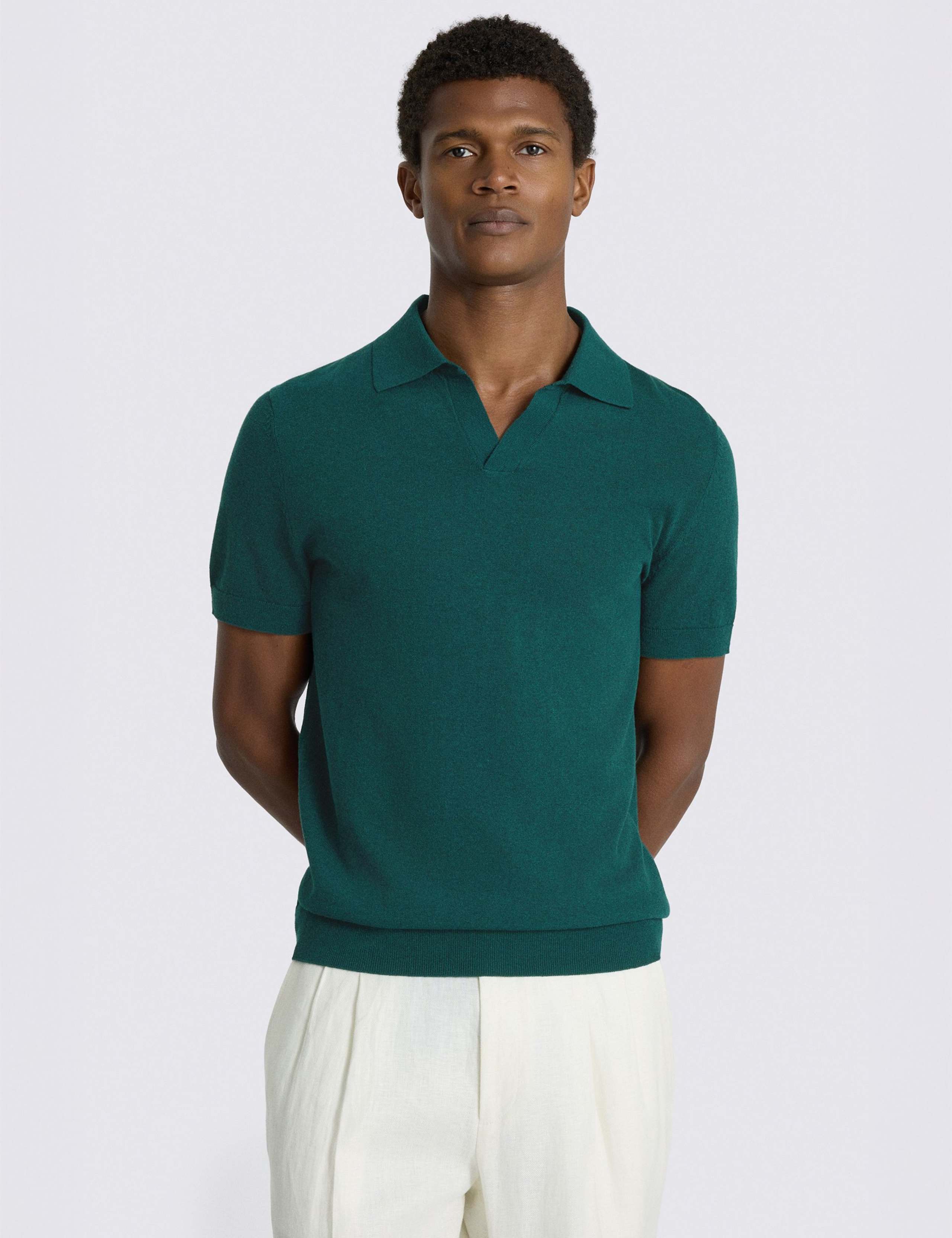 Cotton Linen Knitted Polo Shirt