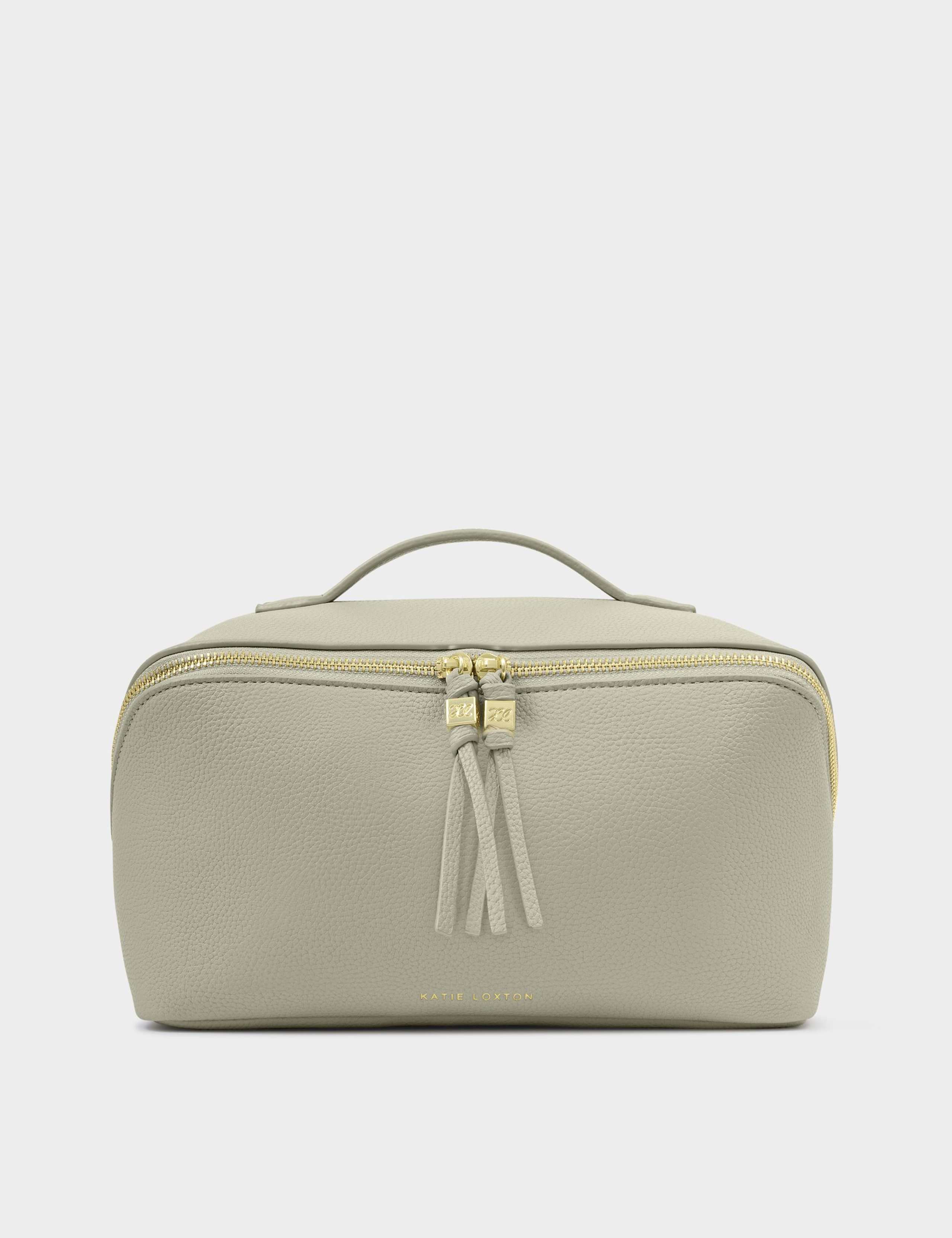 Faux Suede Large Flat Lay Toiletry Bag