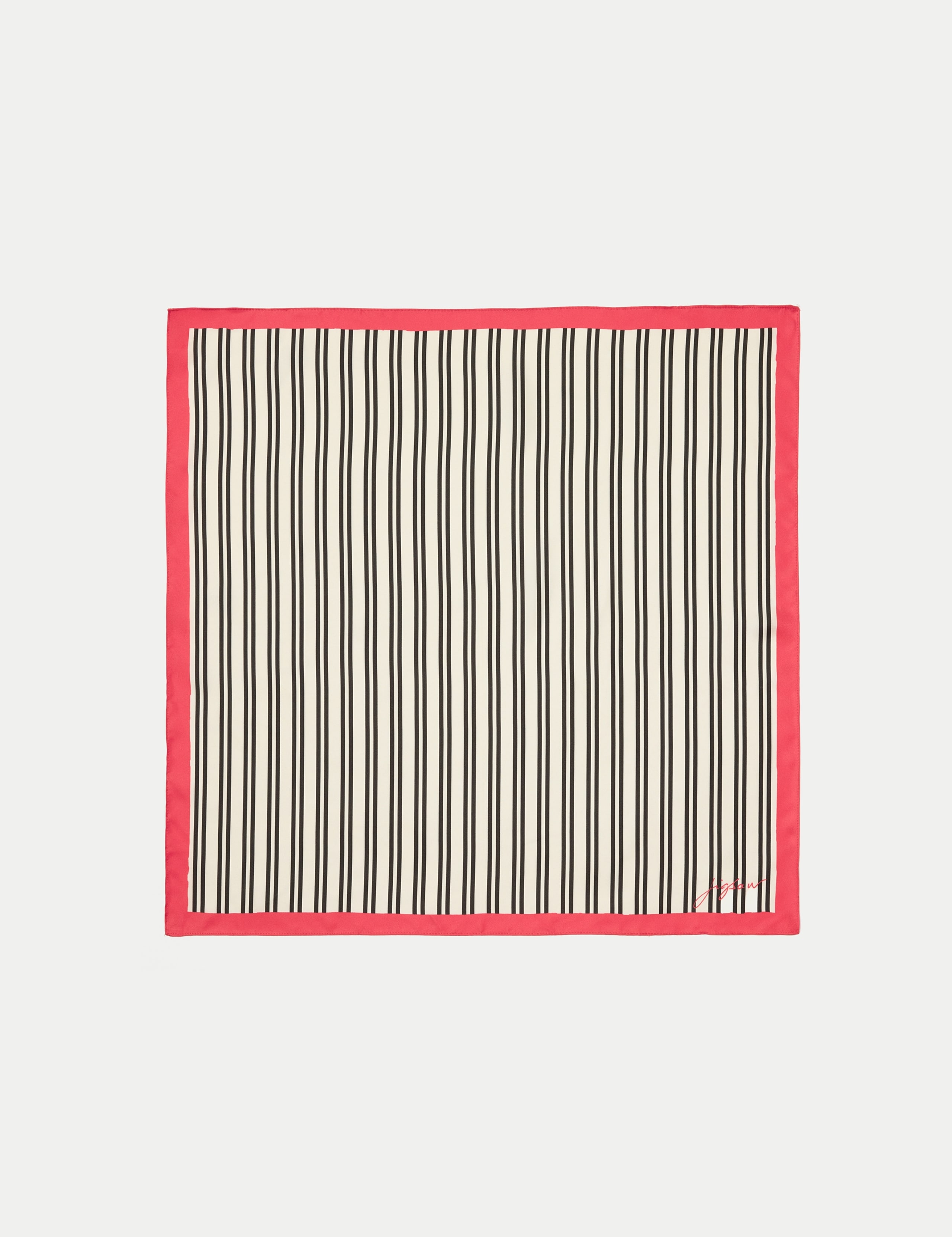 Pure Silk Striped Square Scarf
