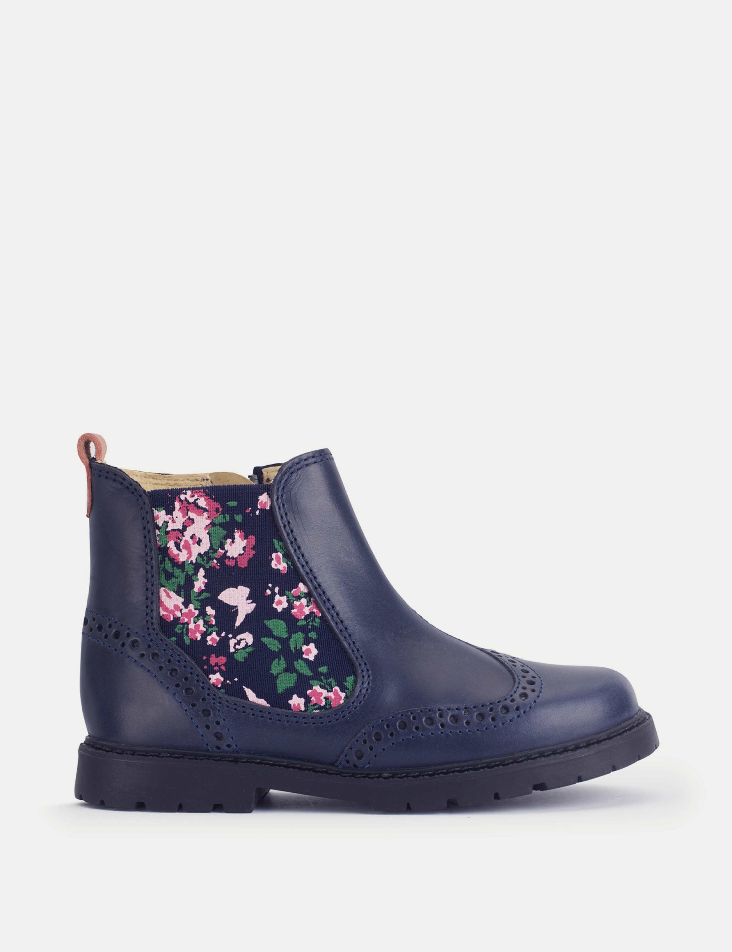Kids' Leather Floral Chelsea Boots (6 Small-4 Large)