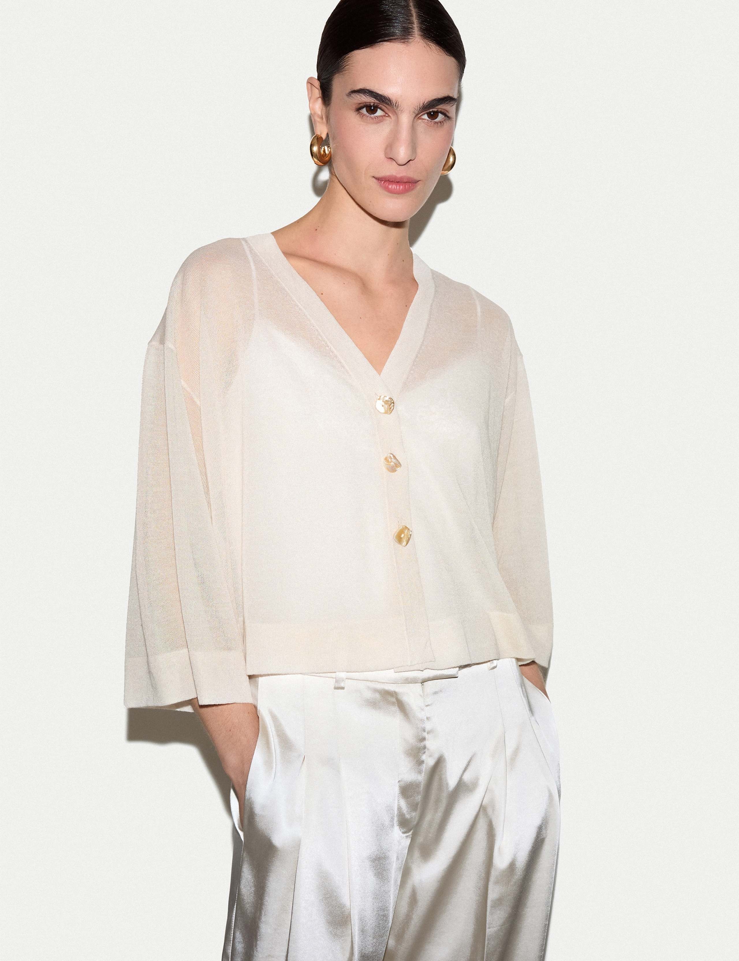 Textured Sheer Cardigan