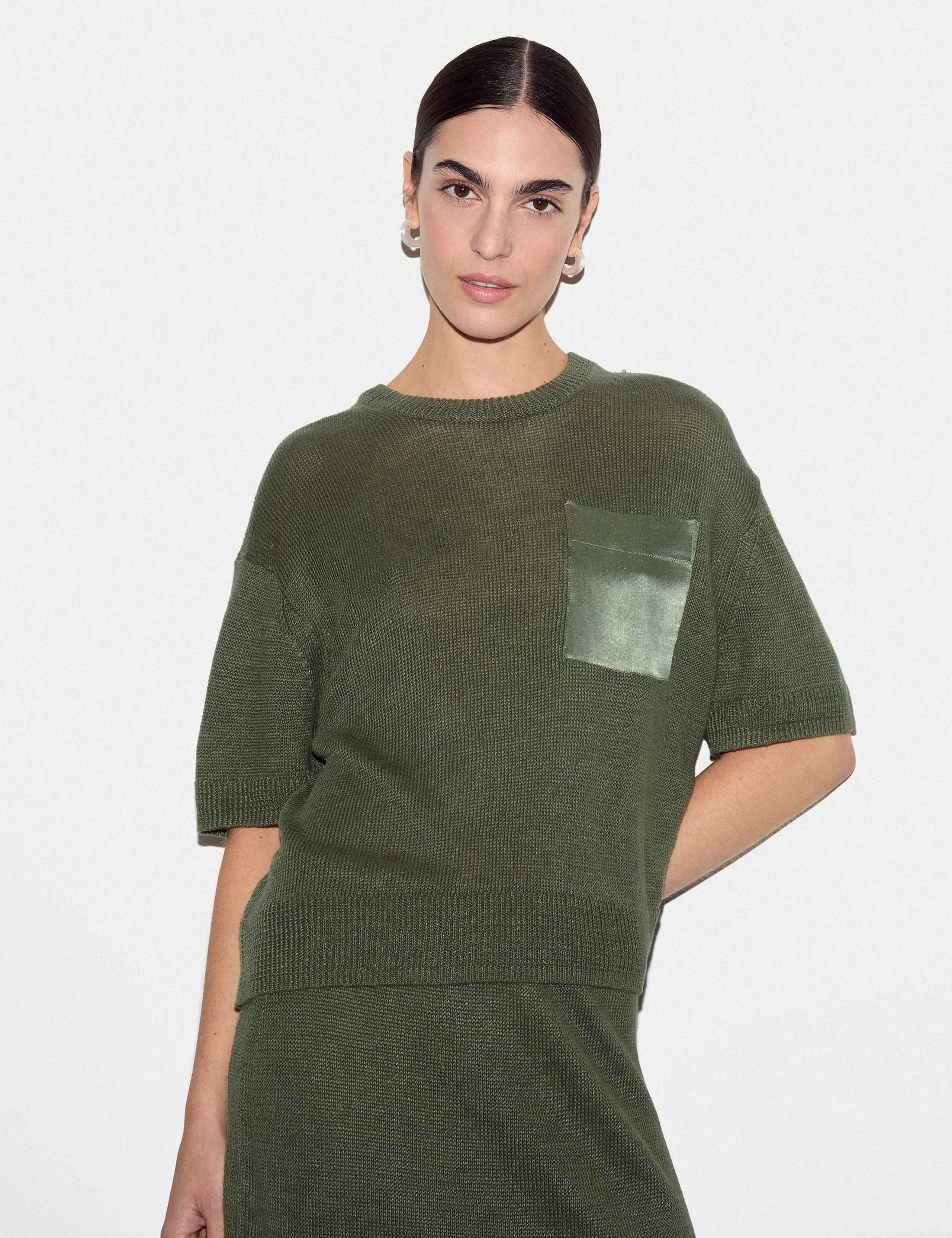Pure Linen Textured Knitted Top