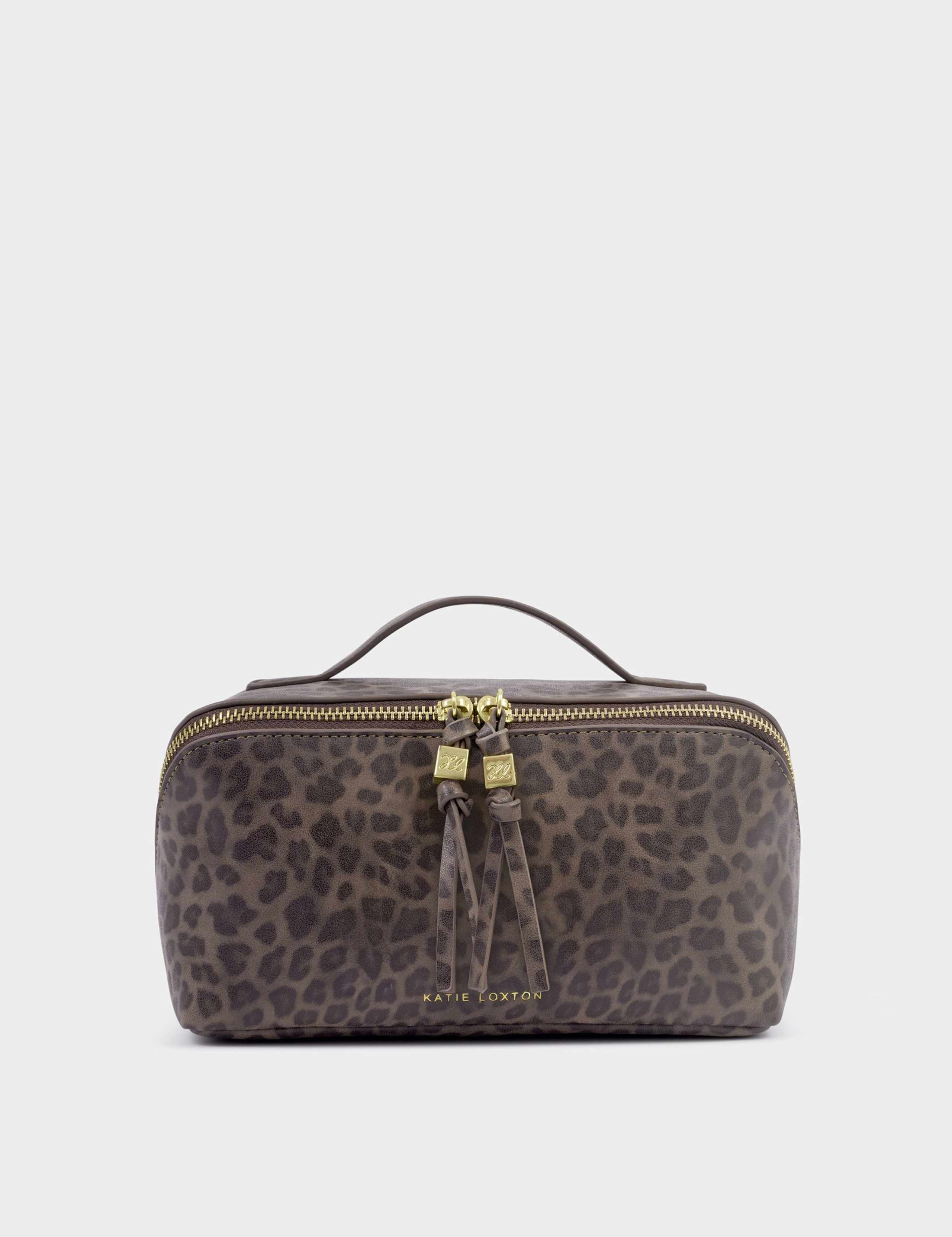 Leopard Print Makeup and Wash Bag Set