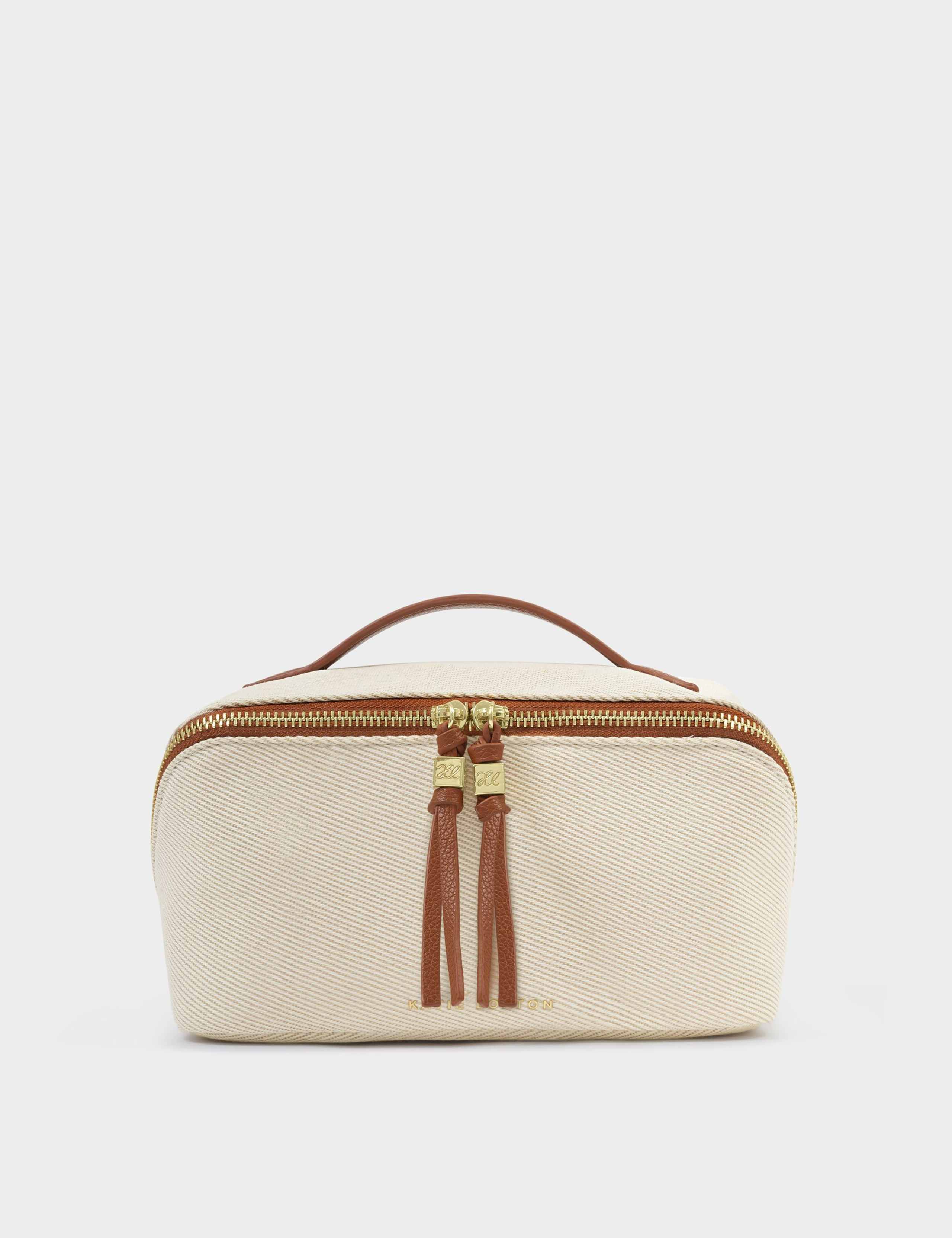 Canvas Woven Structured Make Up Bag