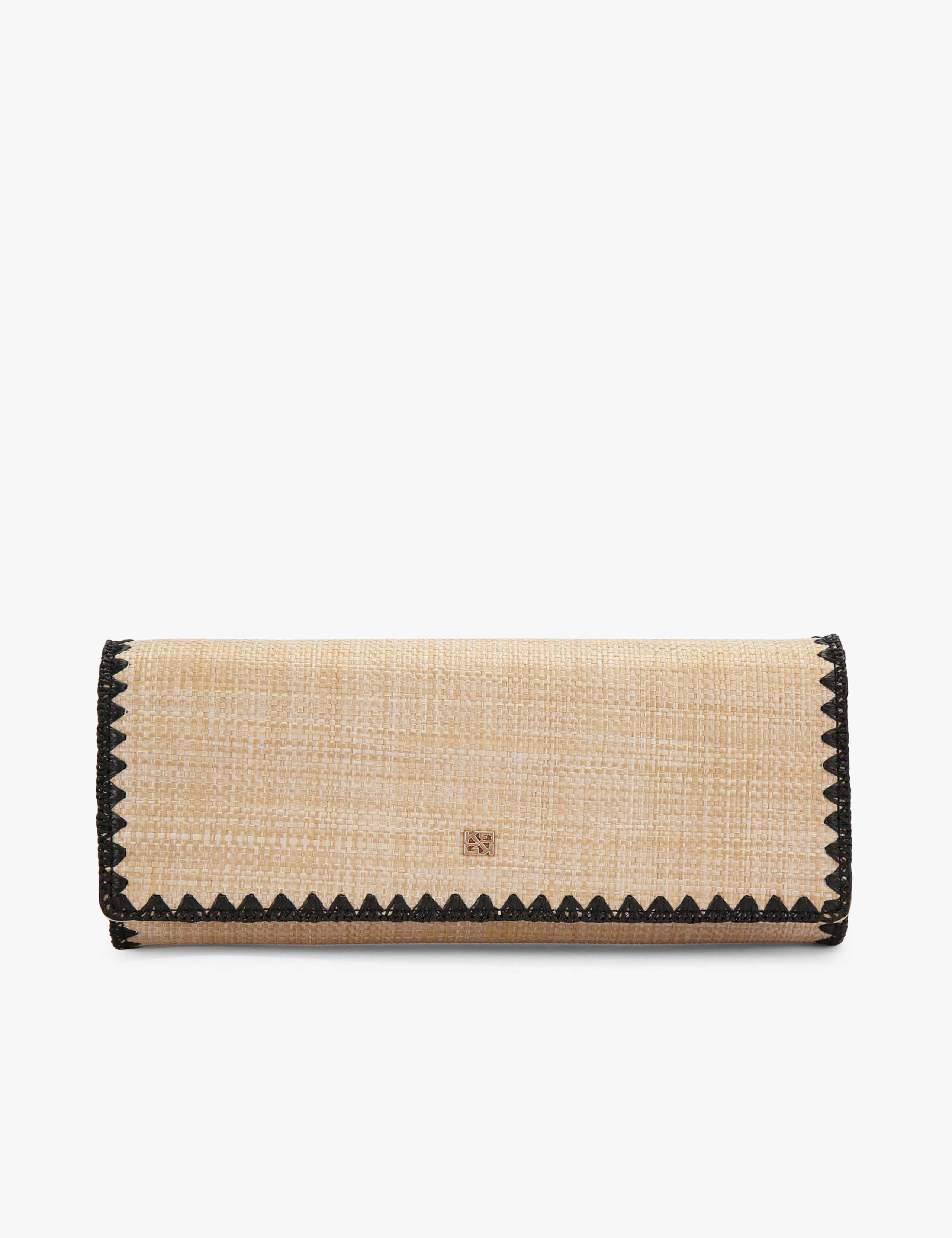 Raffia Chain Strap Clutch Bag