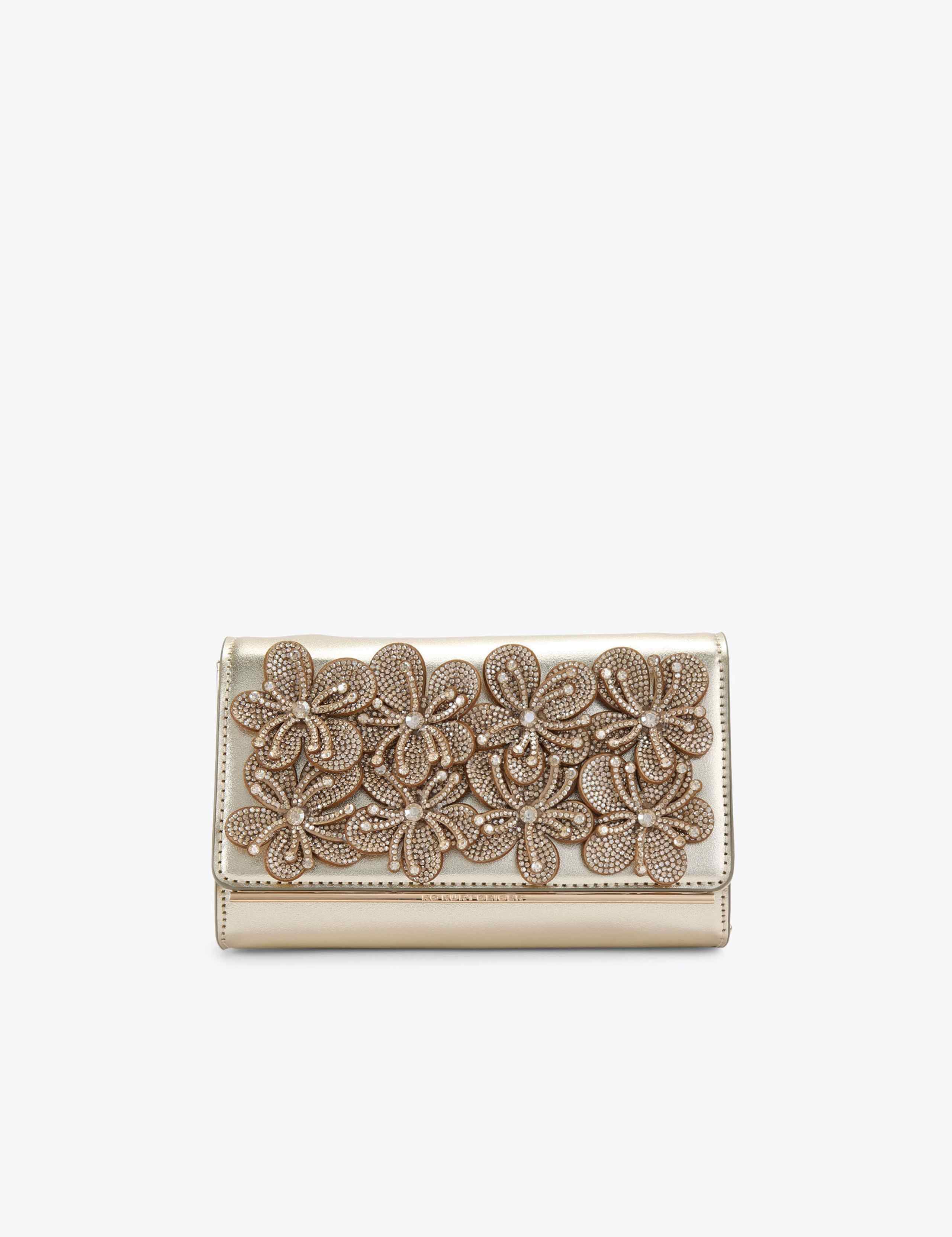 Floral Embellished Clutch Bag