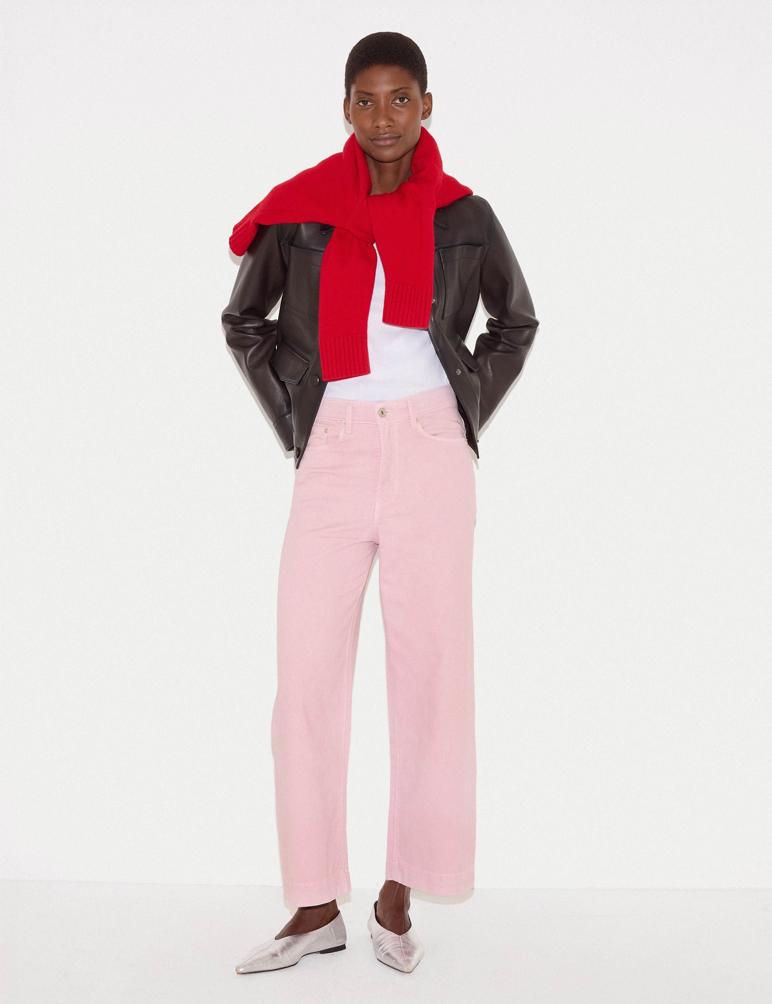 High Waisted Wide Leg Ankle Grazer Jeans