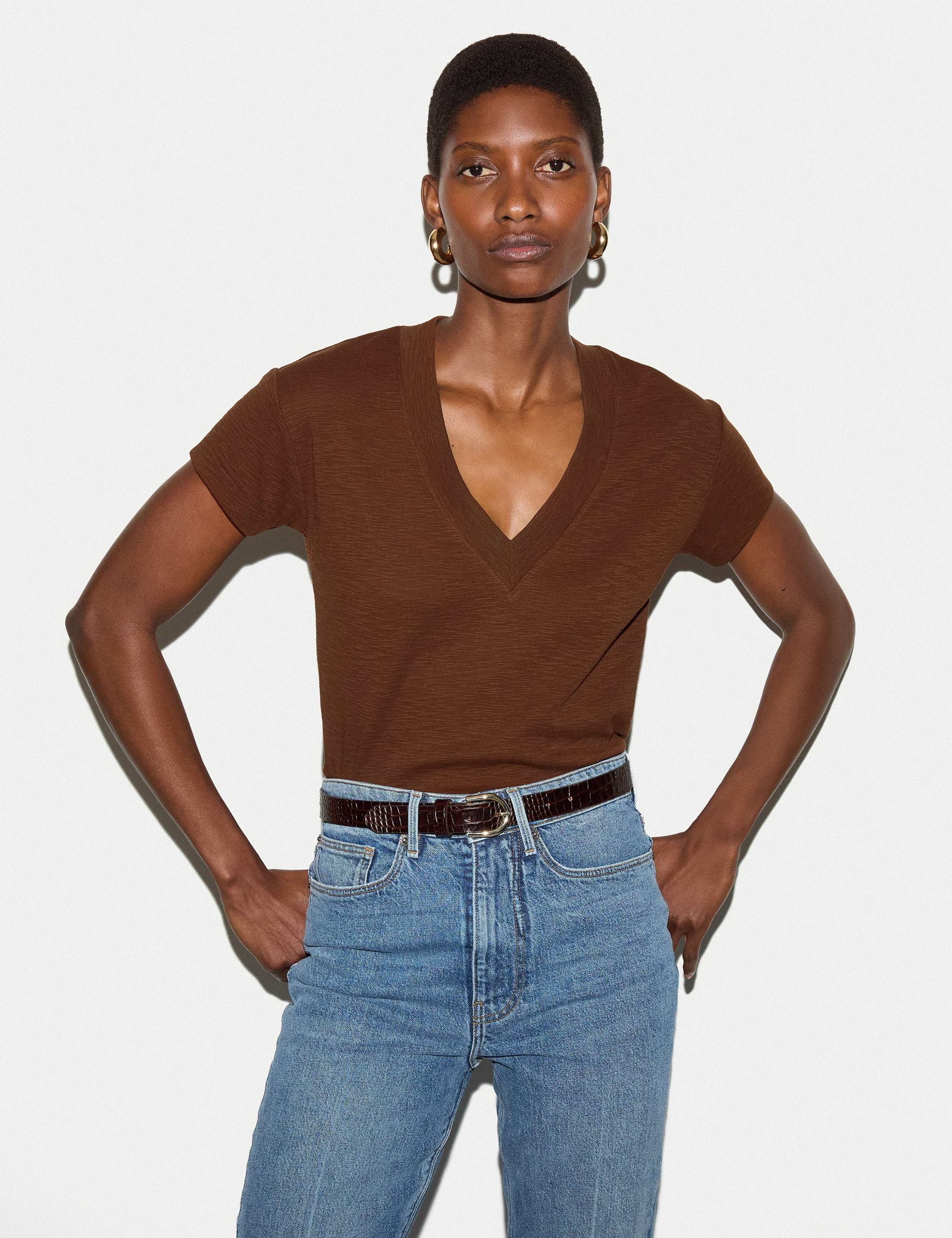 Pure Cotton V-Neck T-Shirt
