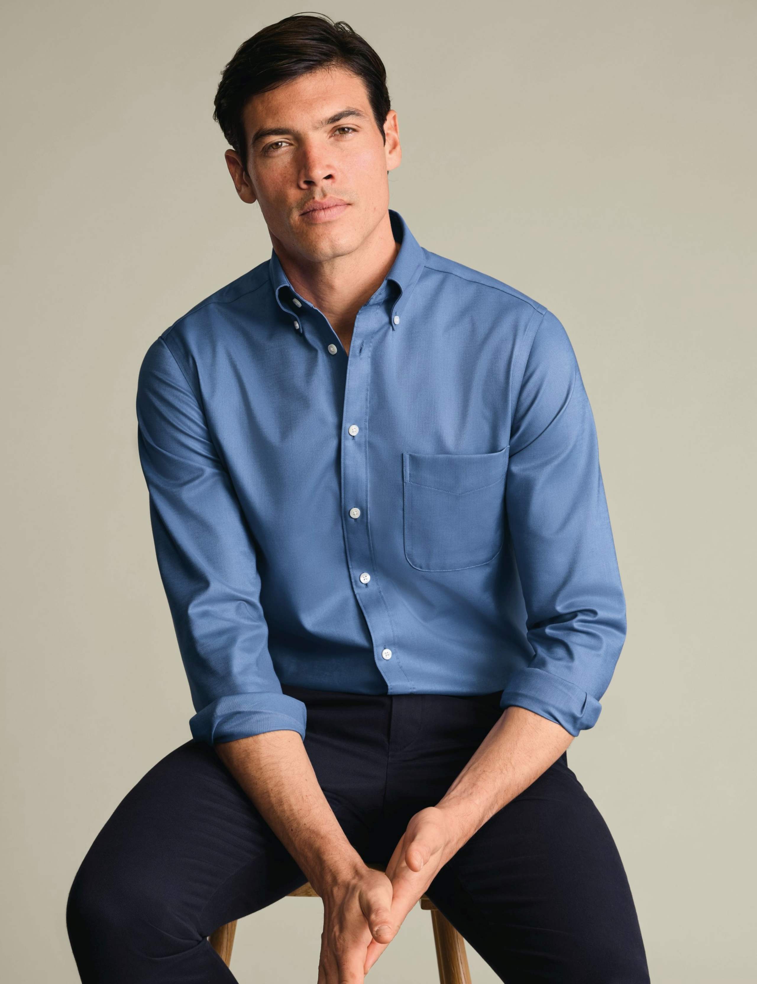 Slim Fit Non Iron Cotton Rich Oxford Shirt
