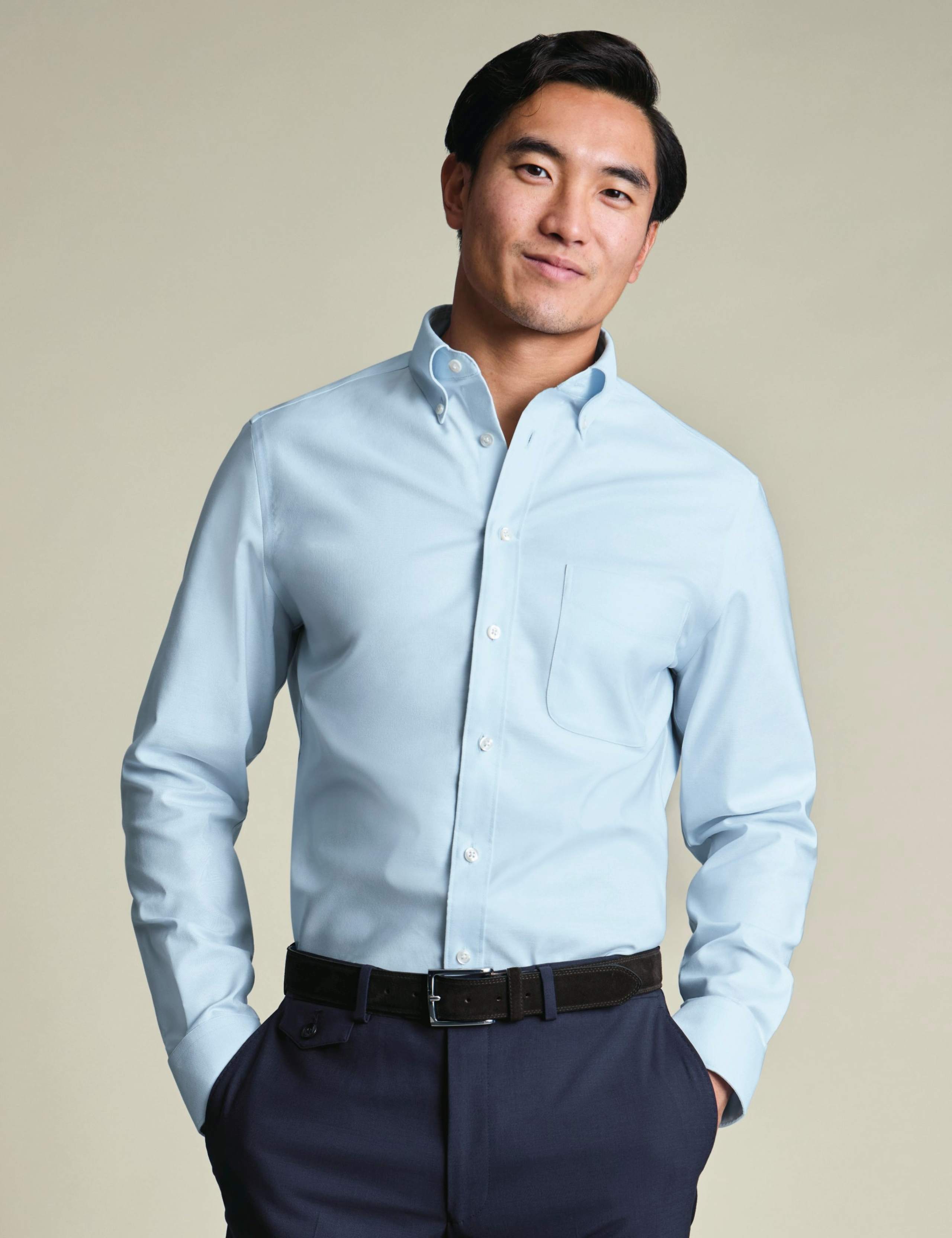Slim Fit Non Iron Cotton Rich Oxford Shirt