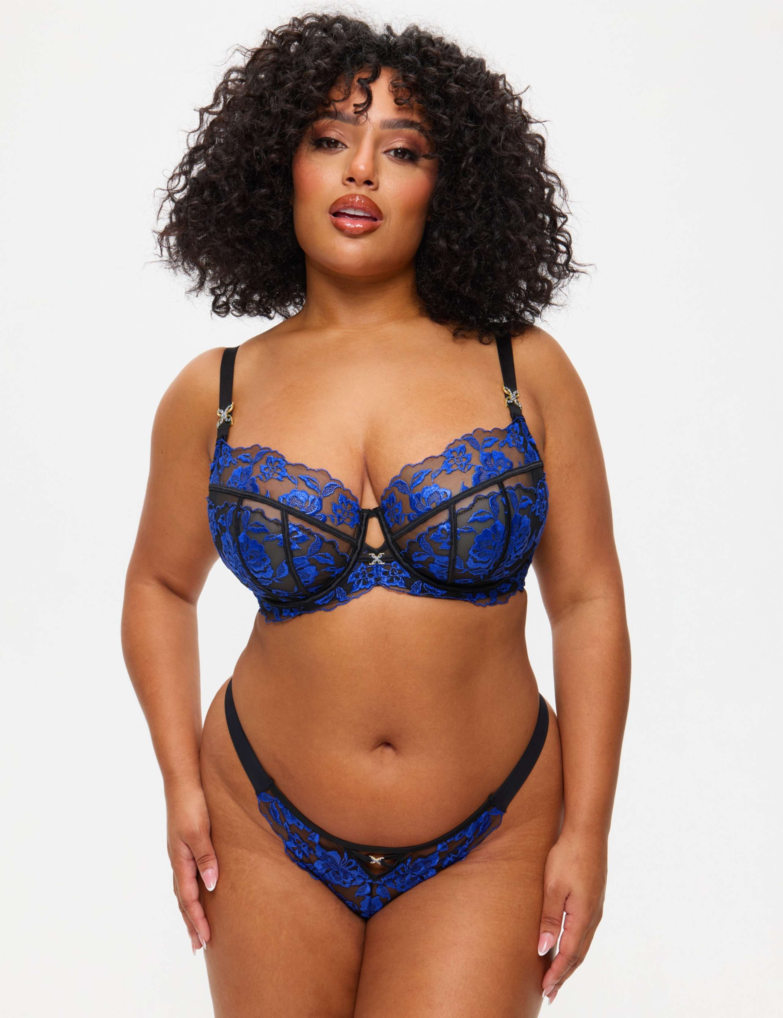 Mesh Embroidered Wired Balcony Bra (DD-H)