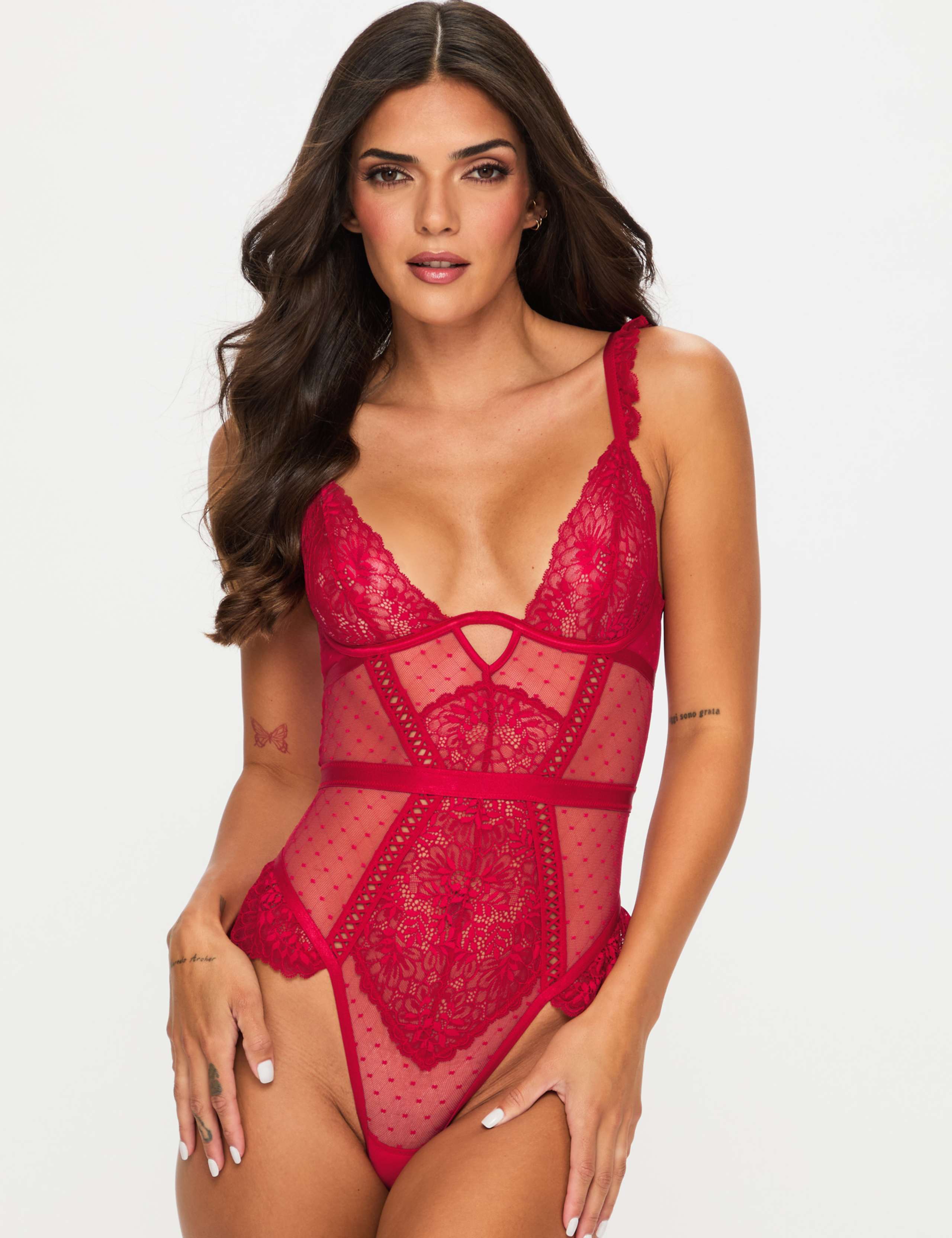 Lace Crotchless Teddy
