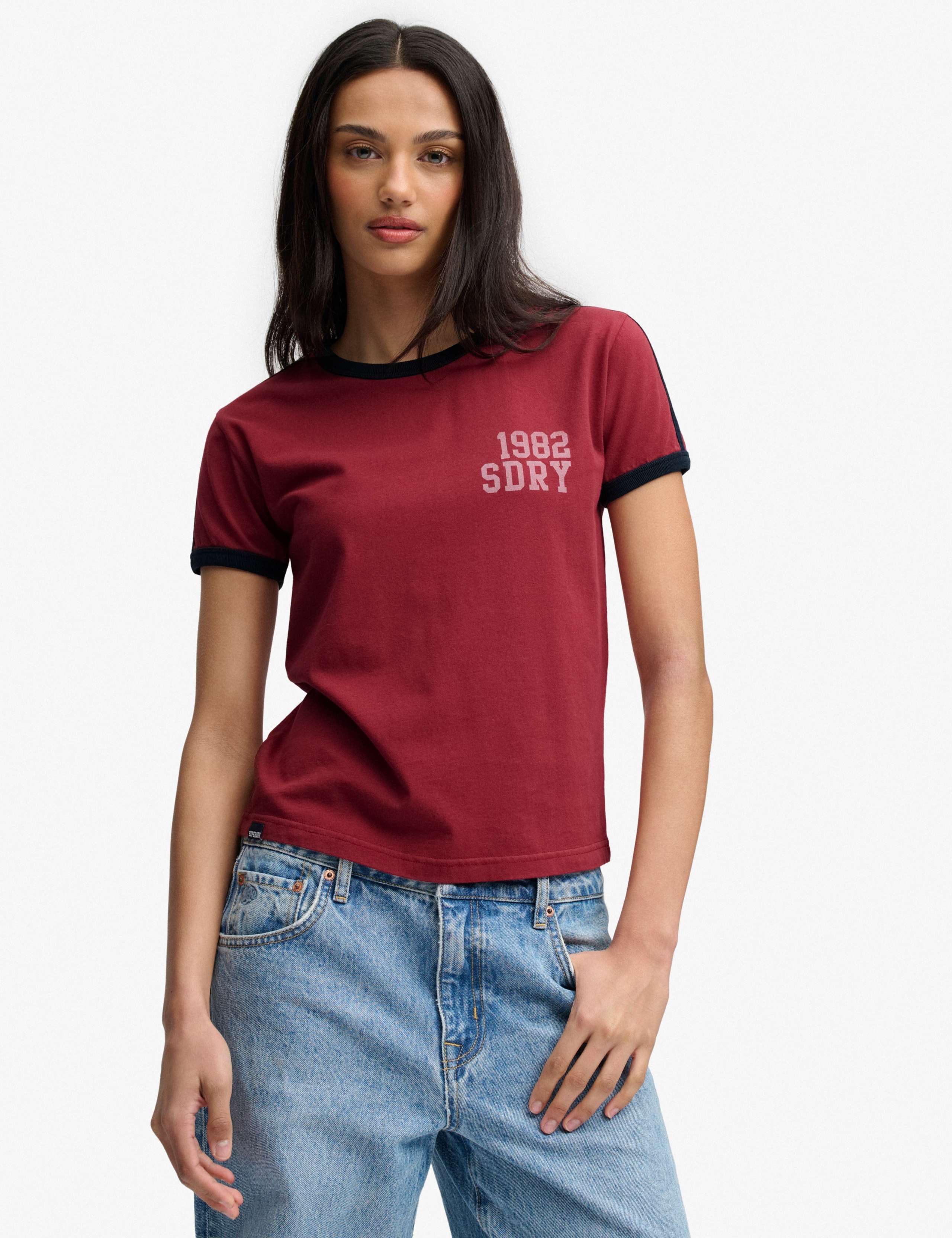 Pure Cotton Slim Fit Side Stripe Ringer Tee