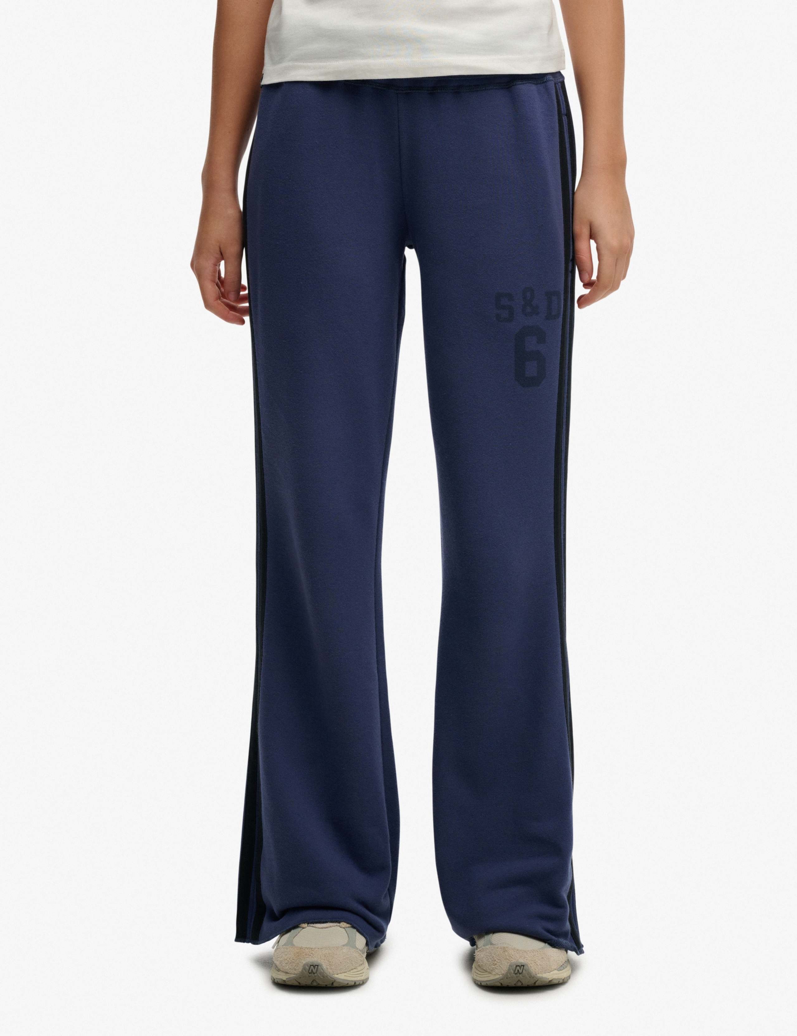 Cotton Rich Side Stripe Wide Leg Joggers