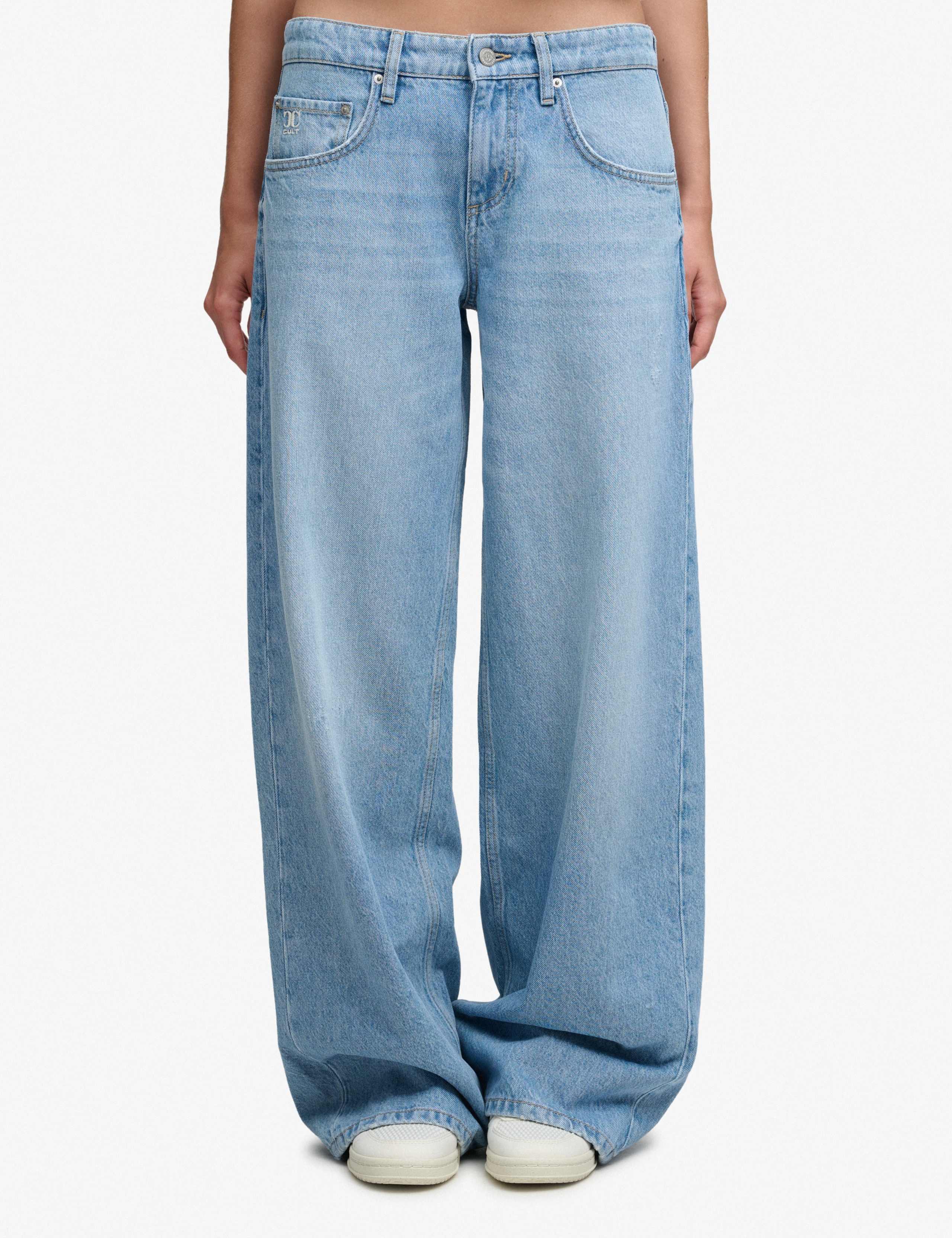 Mid Rise Wide Leg Jeans