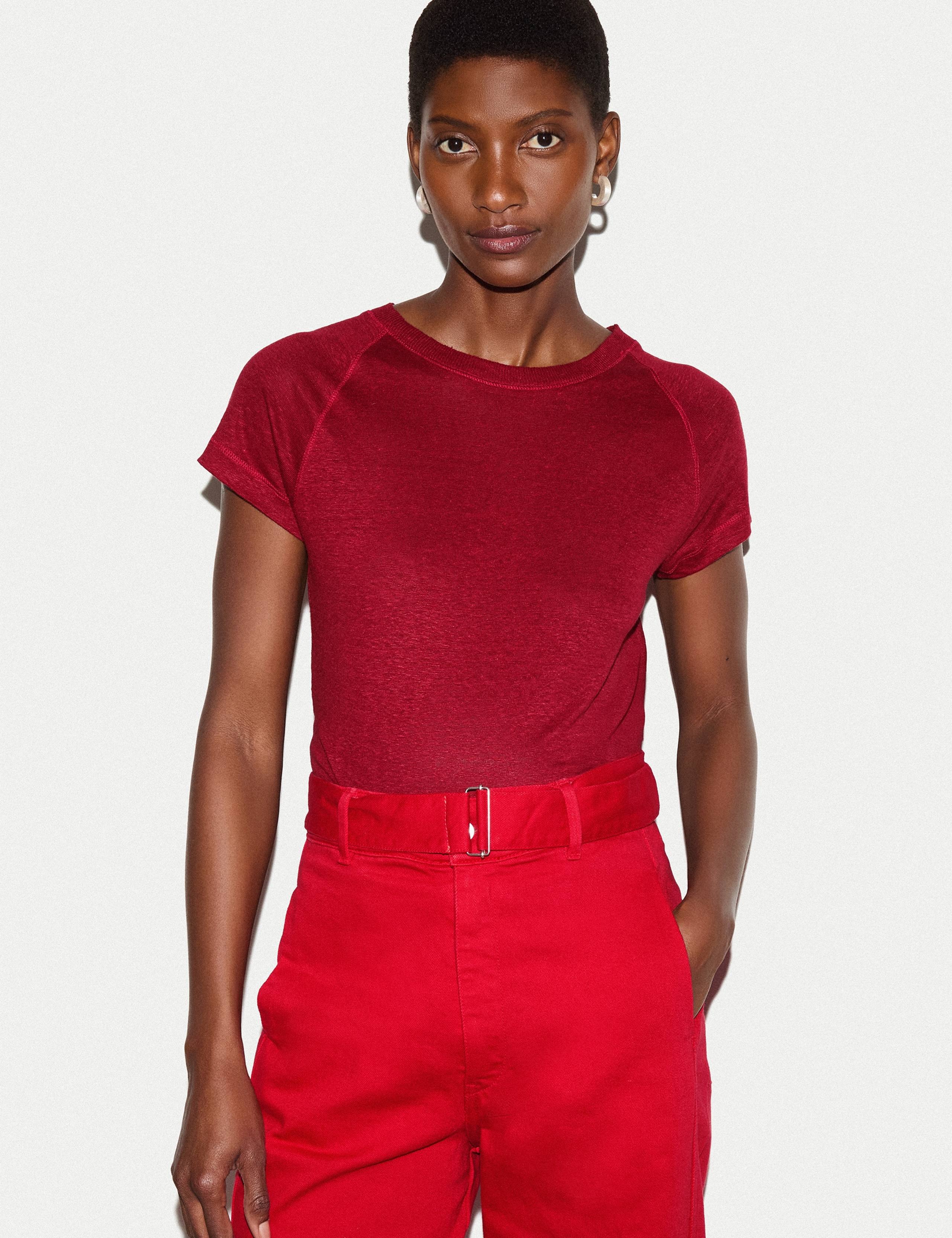 Pure Linen Round Neck T-Shirt