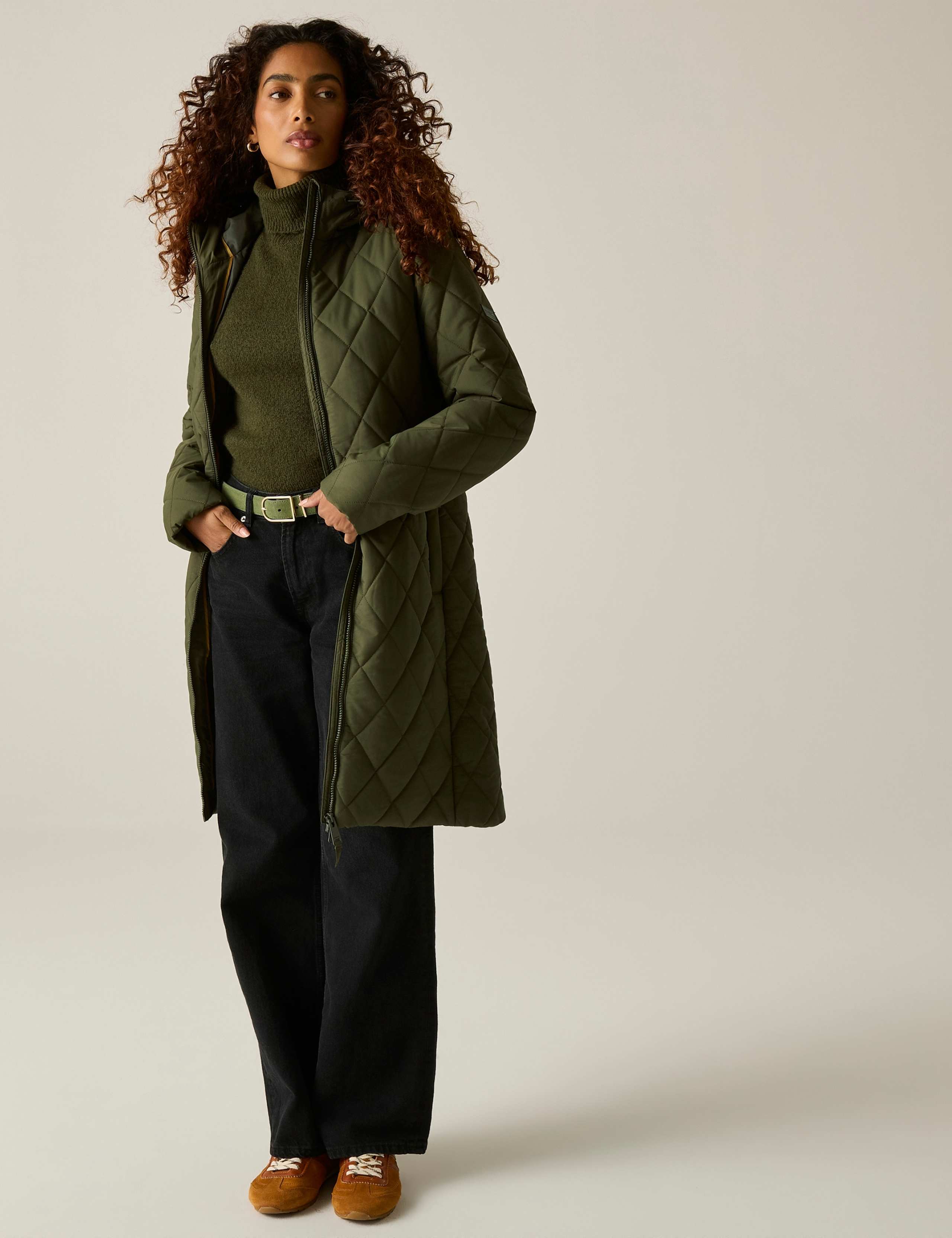 Fionne Water Repellent Quilted Hooded Jacket