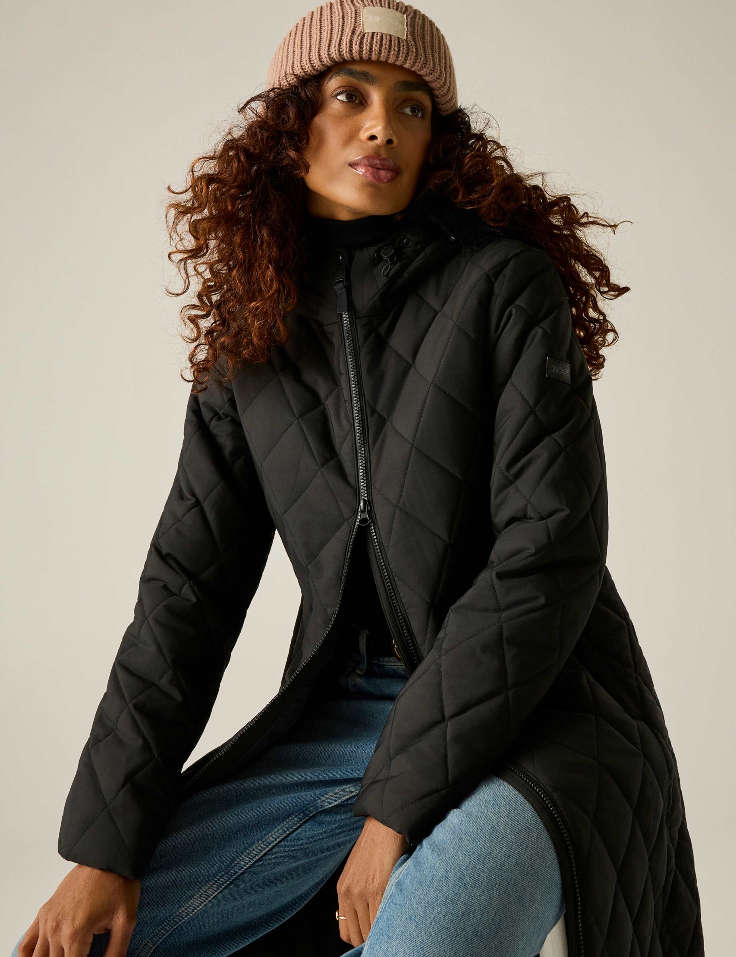 Fionne Water Repellent Quilted Hooded Jacket