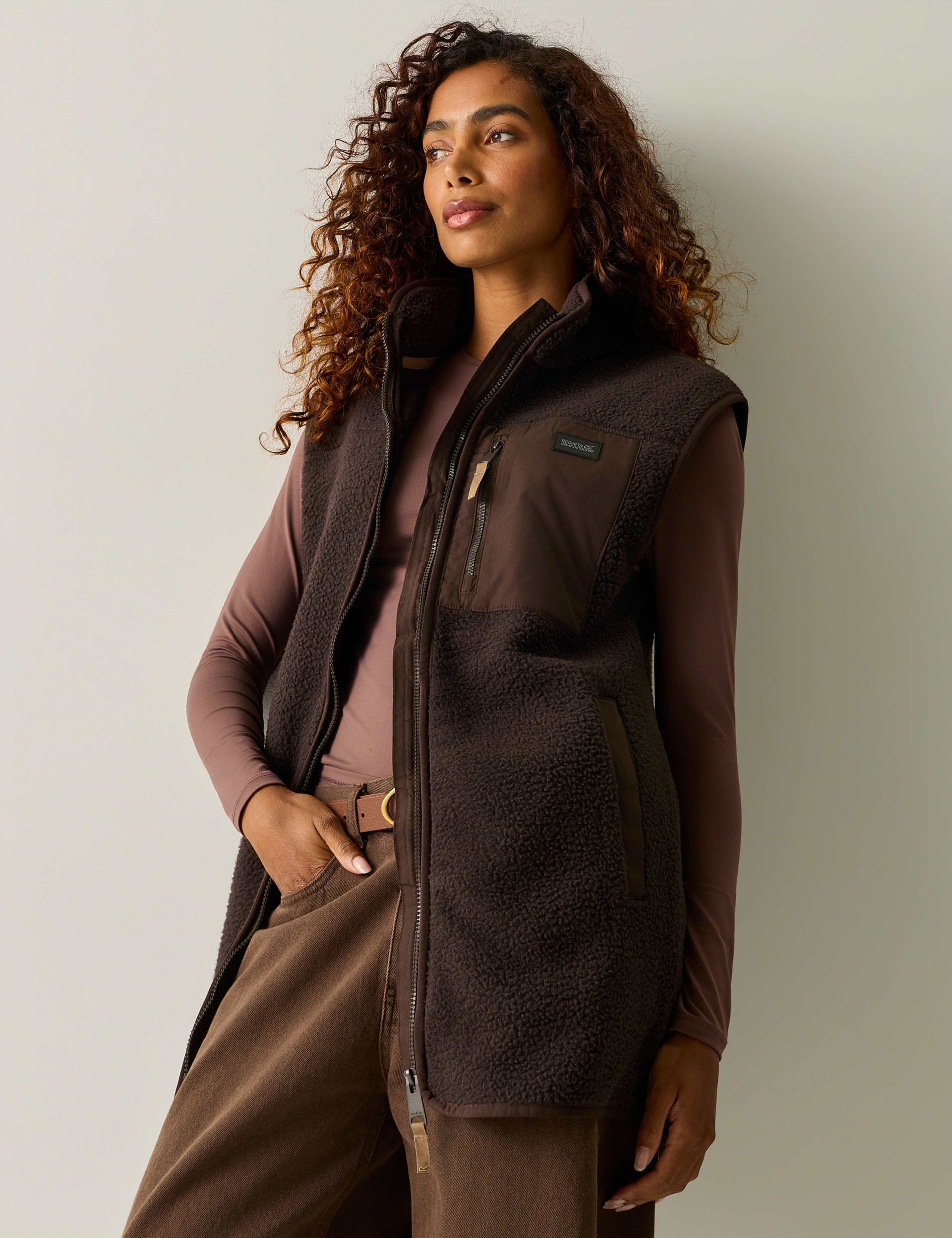 Frankie Borg Funnel Neck Longline Gilet