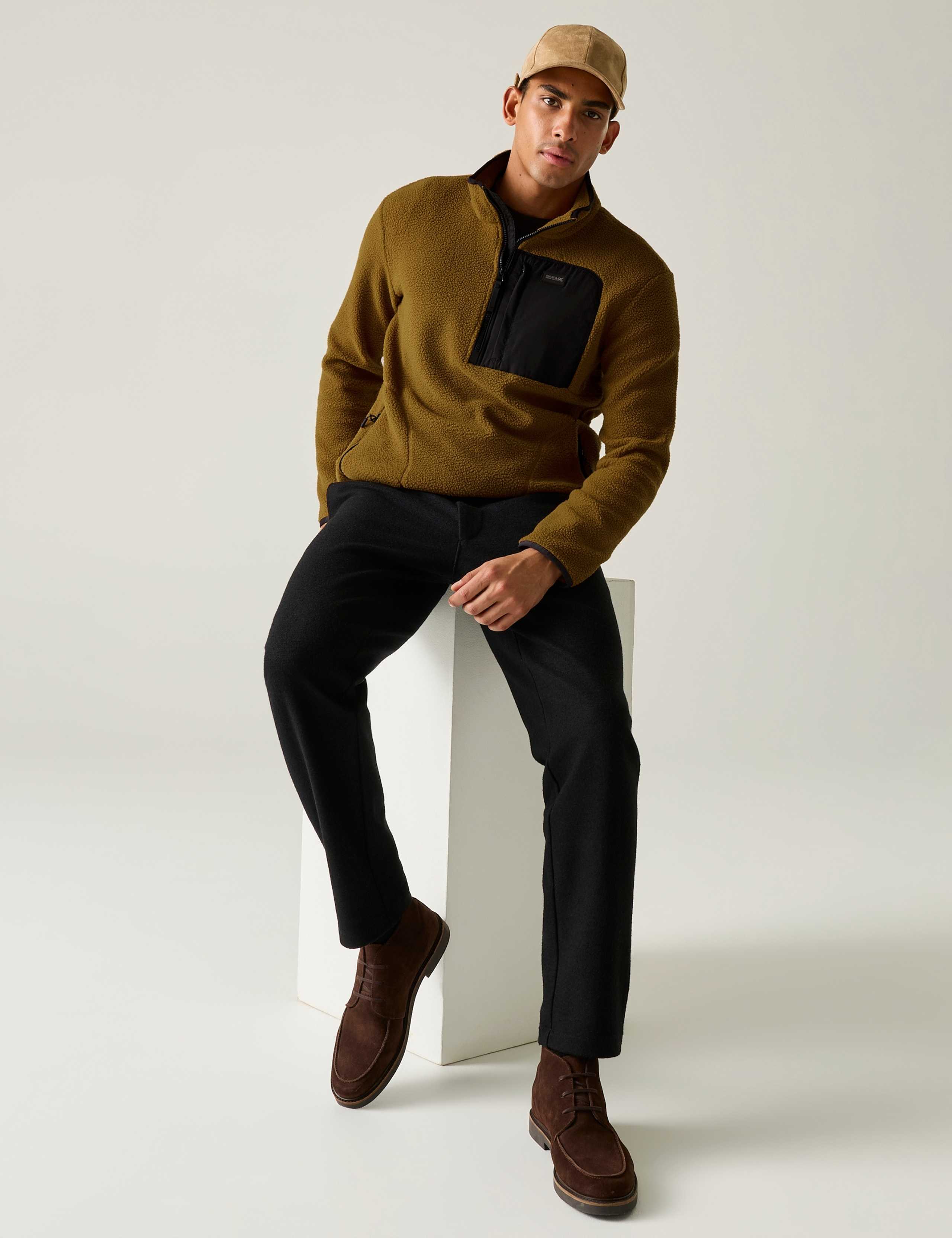 Frankie Borg Funnel Neck Half Zip Fleece