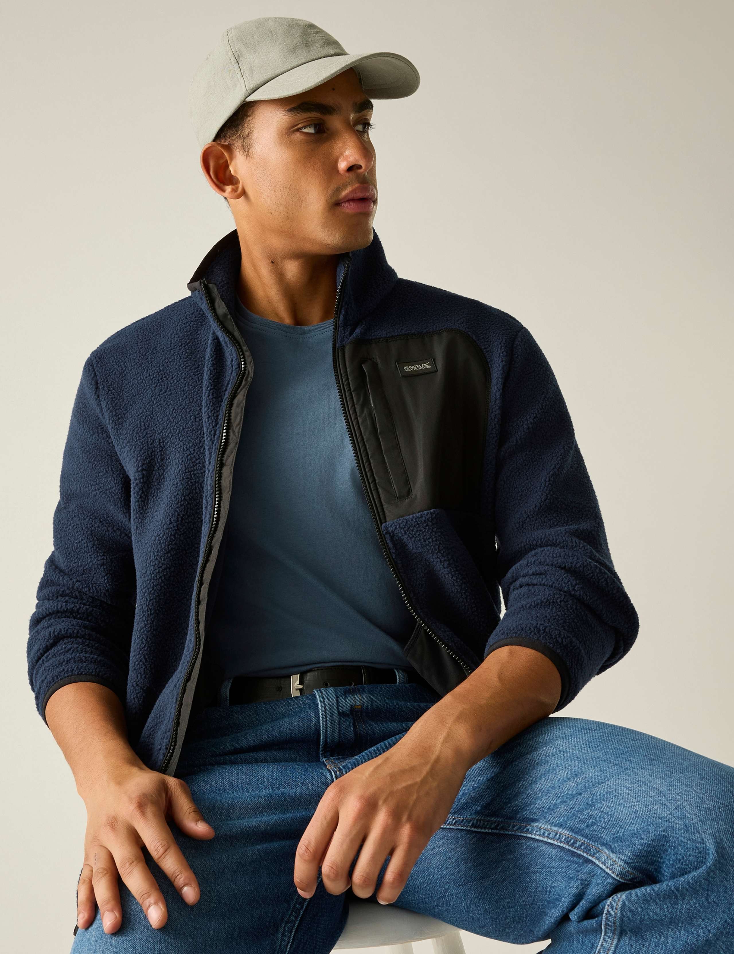 Frankie Borg Funnel Neck Zip Up Fleece