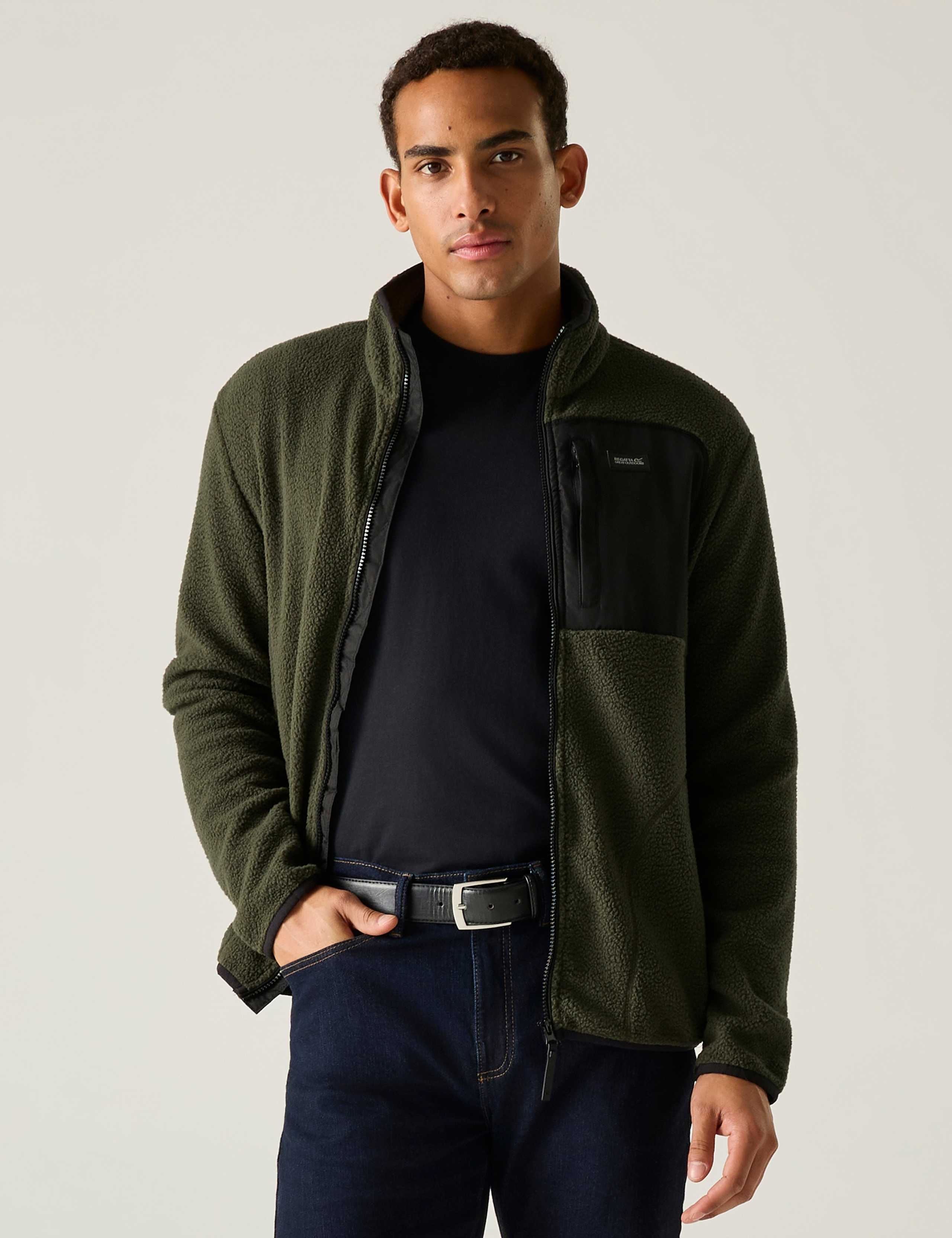 Frankie Borg Funnel Neck Zip Up Fleece