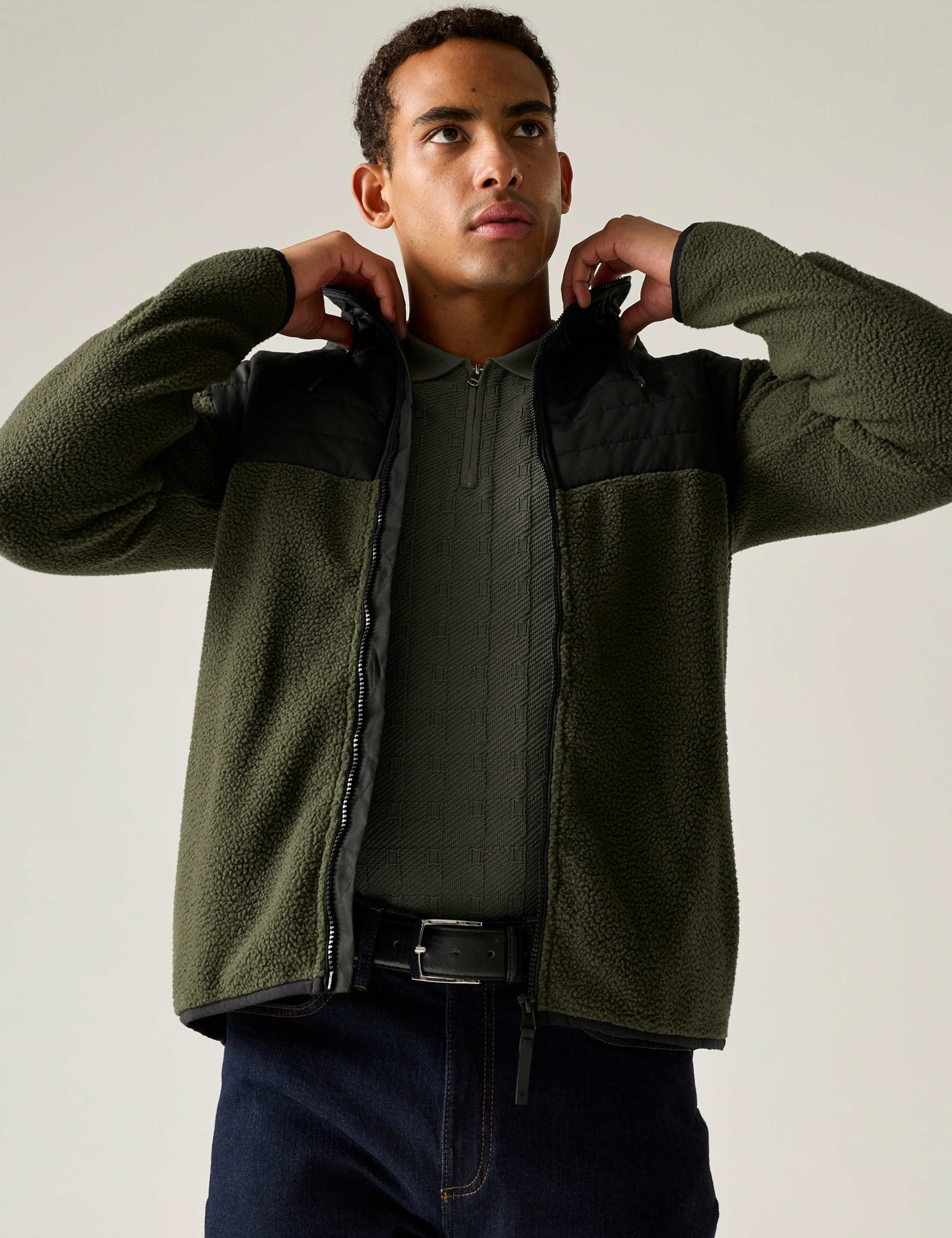 Frankie Borg Hybrid Zip Up Fleece Hoodie