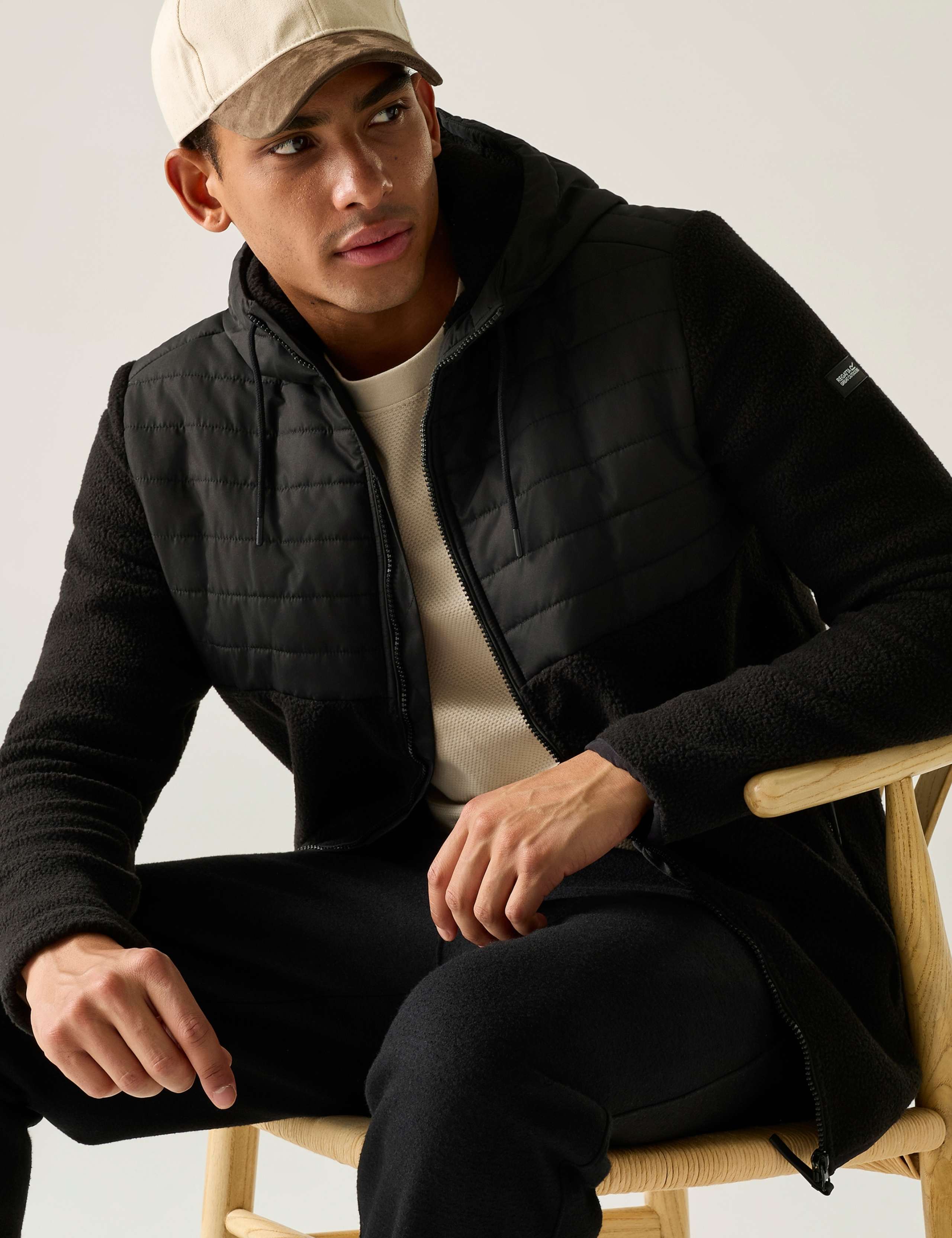 Frankie Borg Hybrid Zip Up Fleece Hoodie