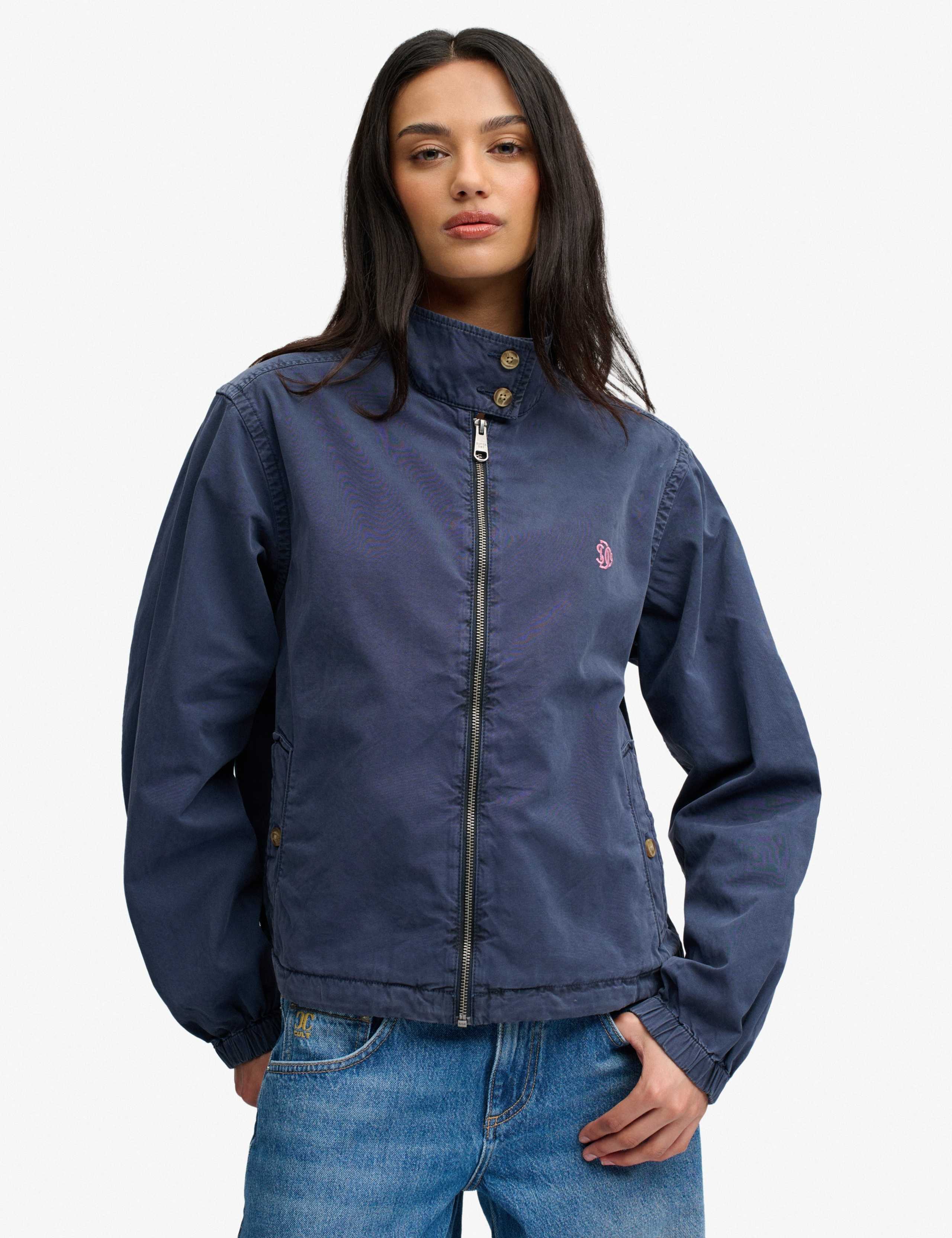 Pure Cotton Relaxed Harrington Jacket