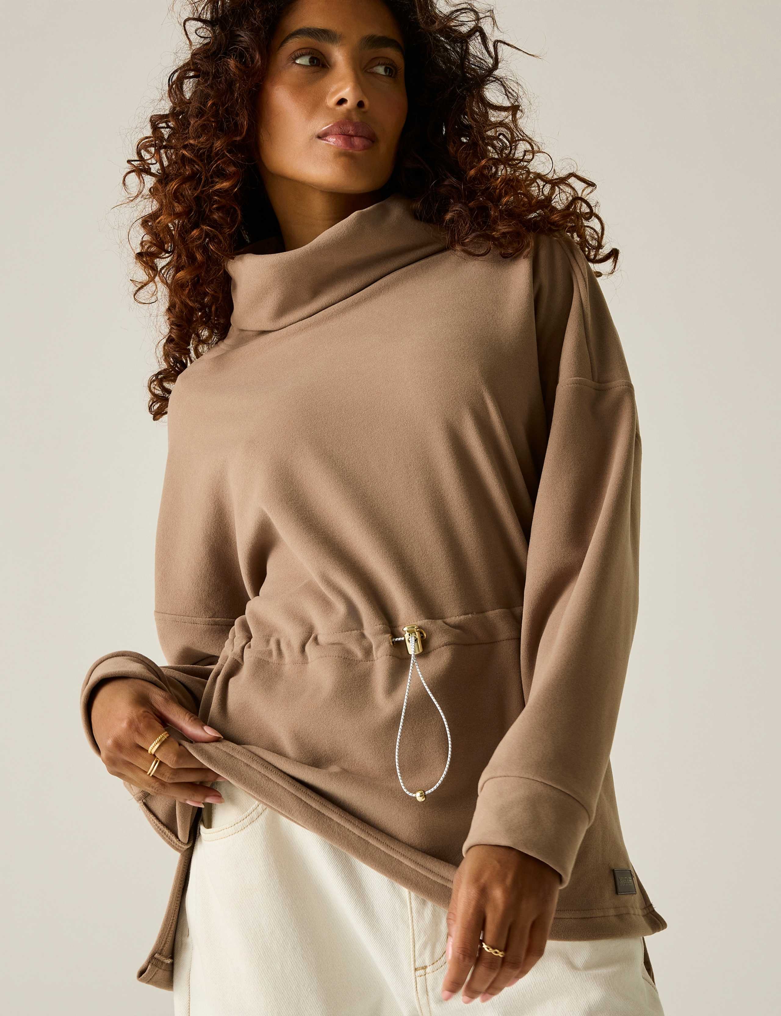 Kali Funnel Neck Fleece Top