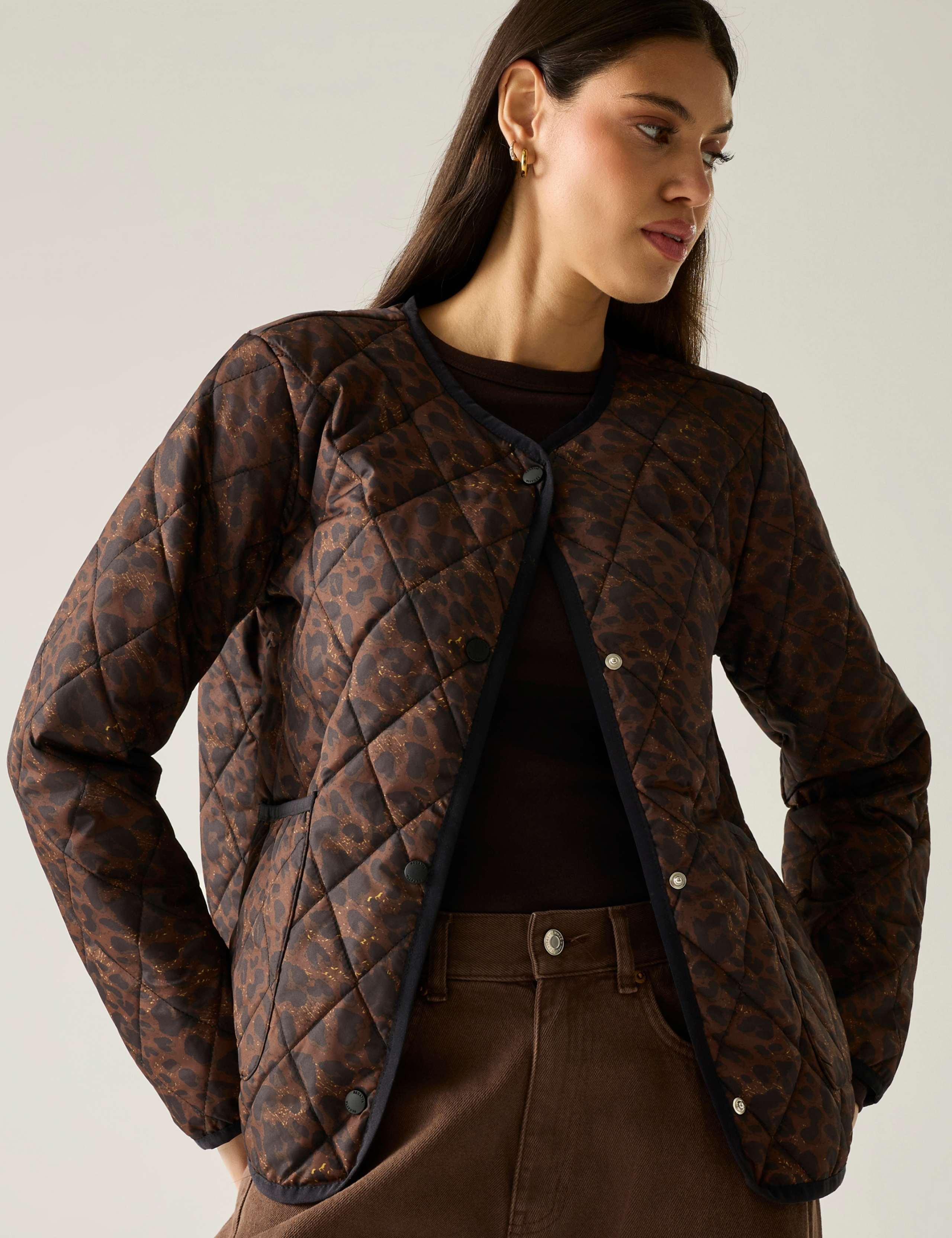 Maia Leopard Print Quilted Jacket