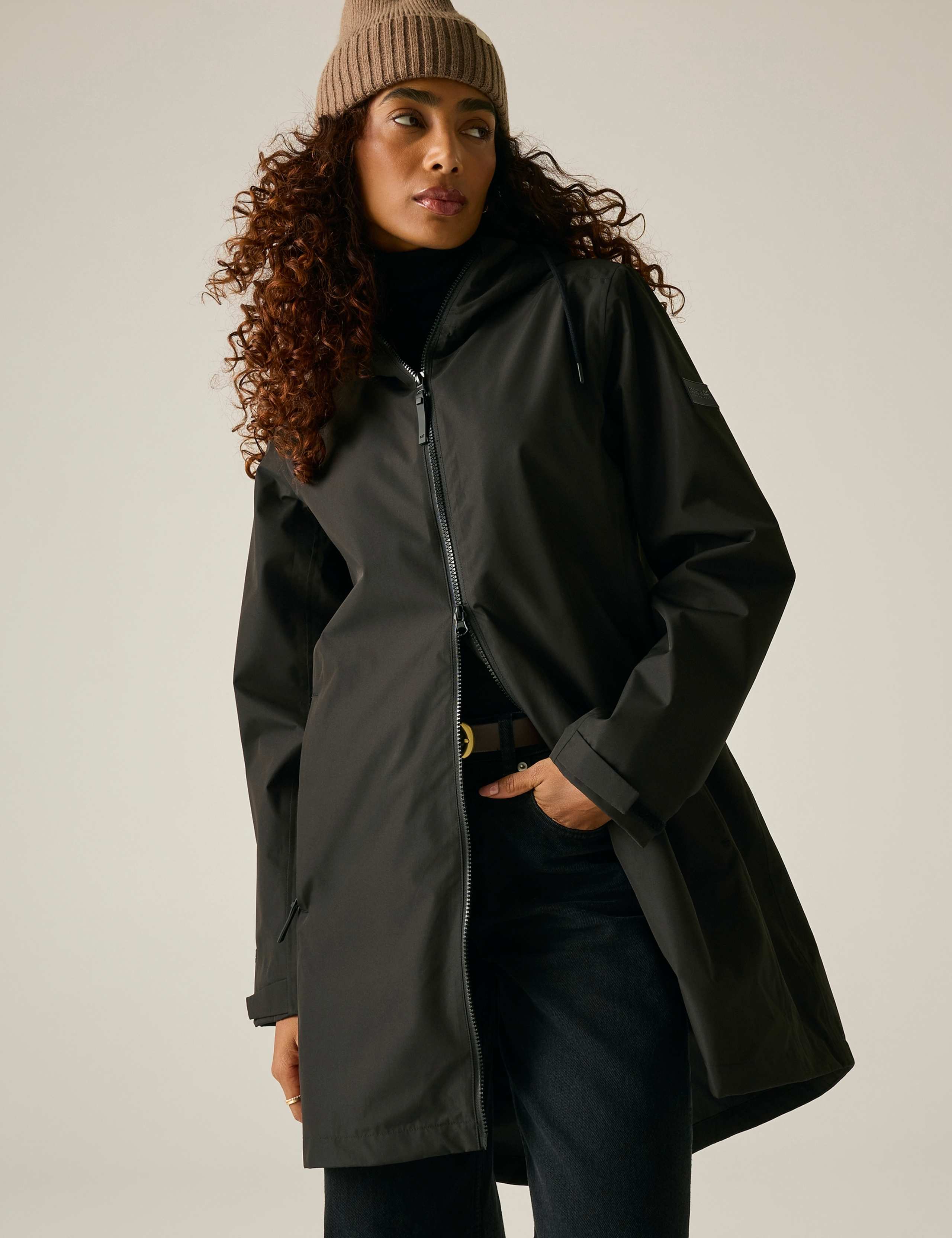 Brianka Waterproof Hooded Longline Jacket