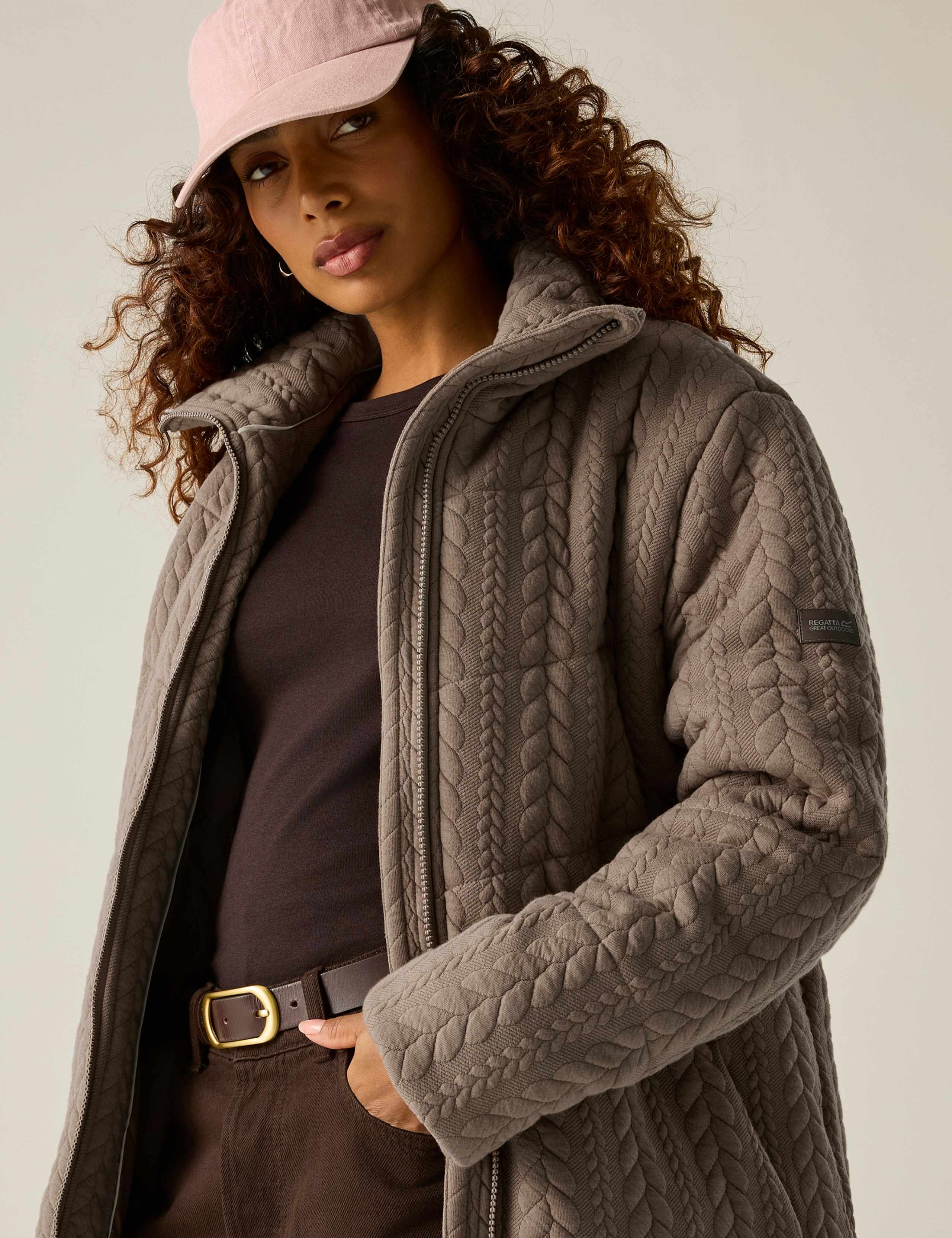 Amaryl Textured Funnel Neck Padded Jacket