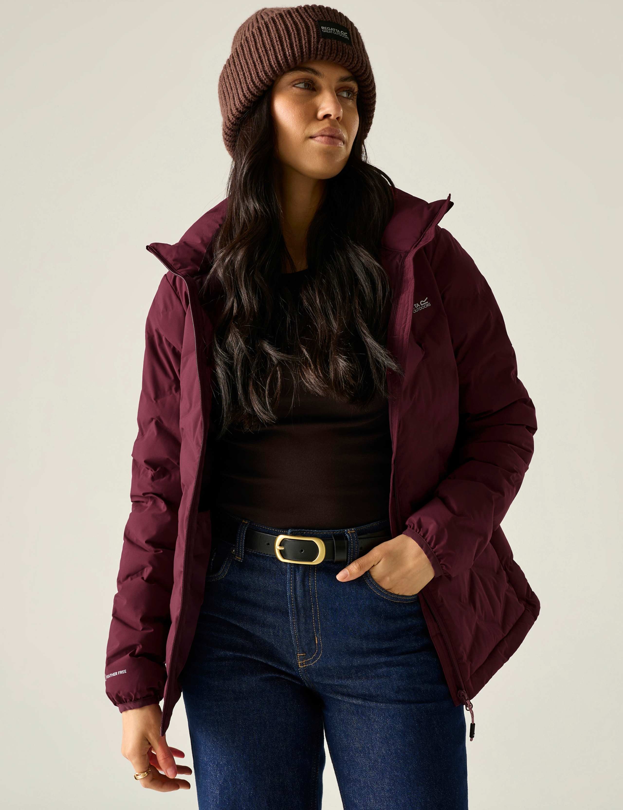 Deyla Water Repellent Hooded Quilted Jacket
