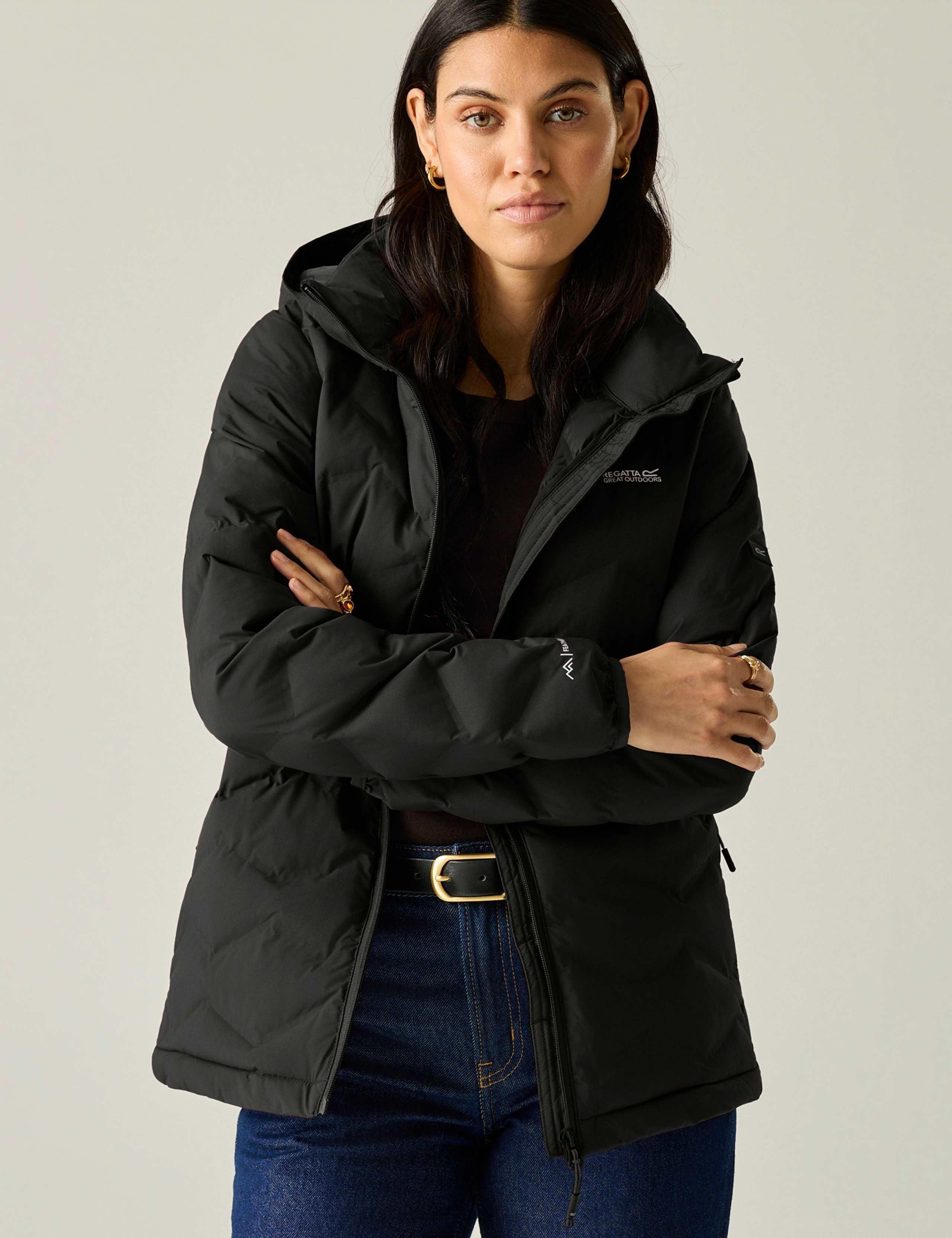Deyla Water Repellent Hooded Quilted Jacket