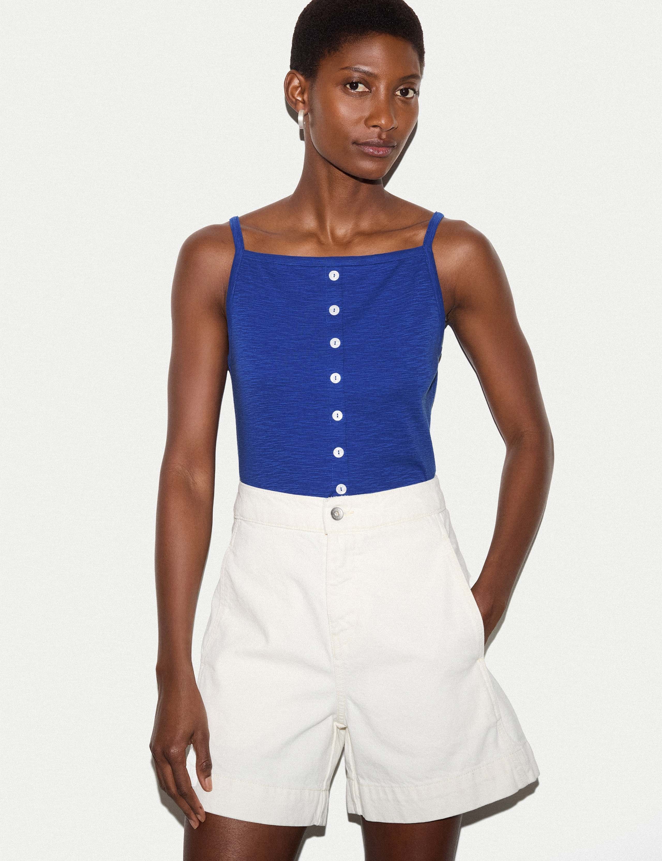 Pure Cotton Button Detail Cami Top