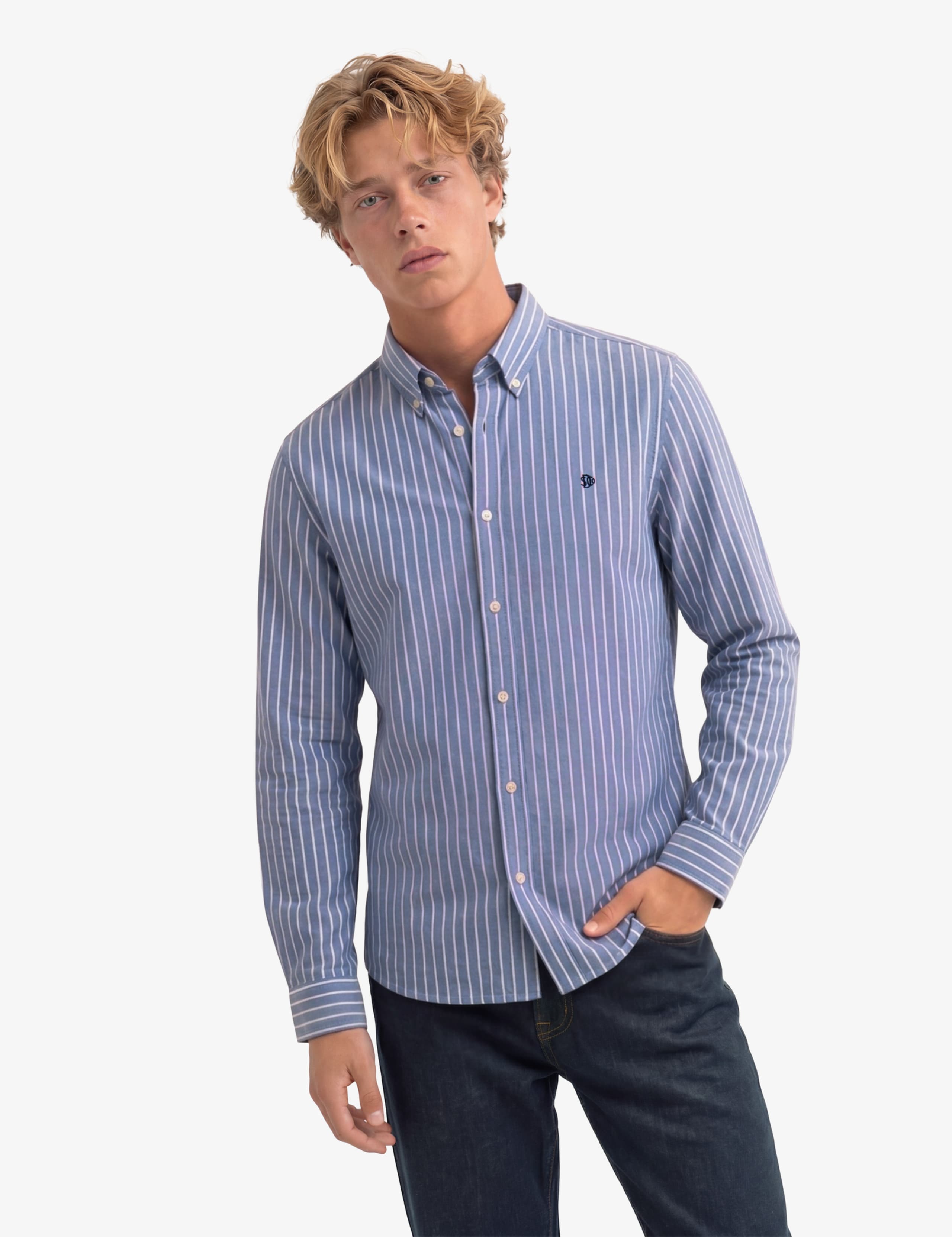 Relaxed Fit Pure Cotton Striped Oxford Shirt