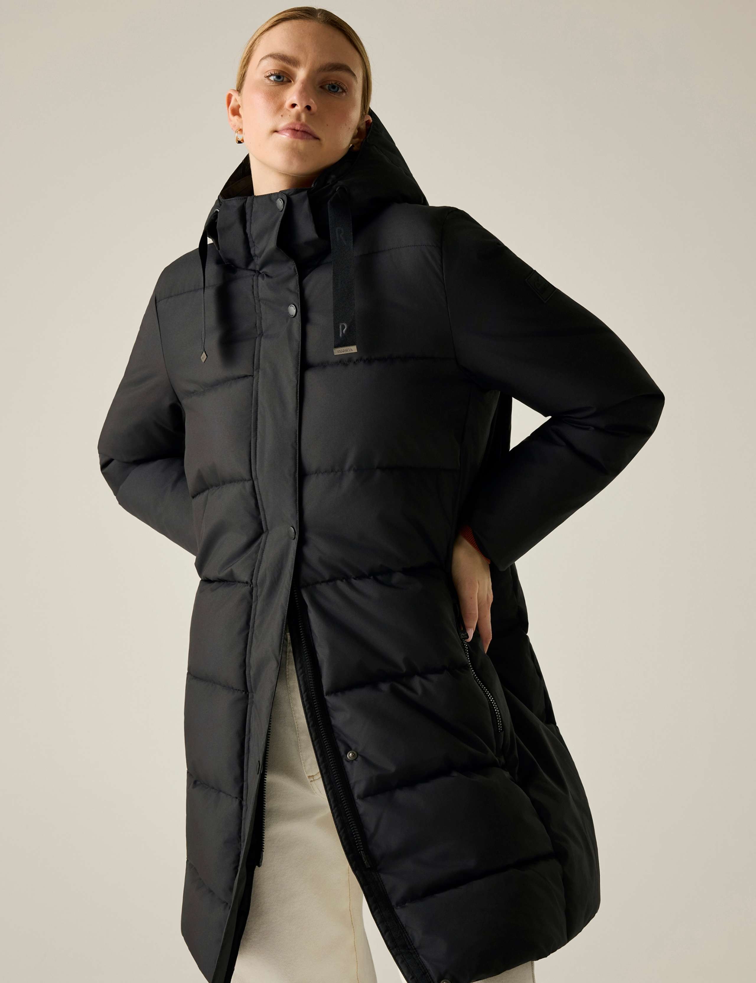Eryn Hooded Quilted Padded Longline Jacket