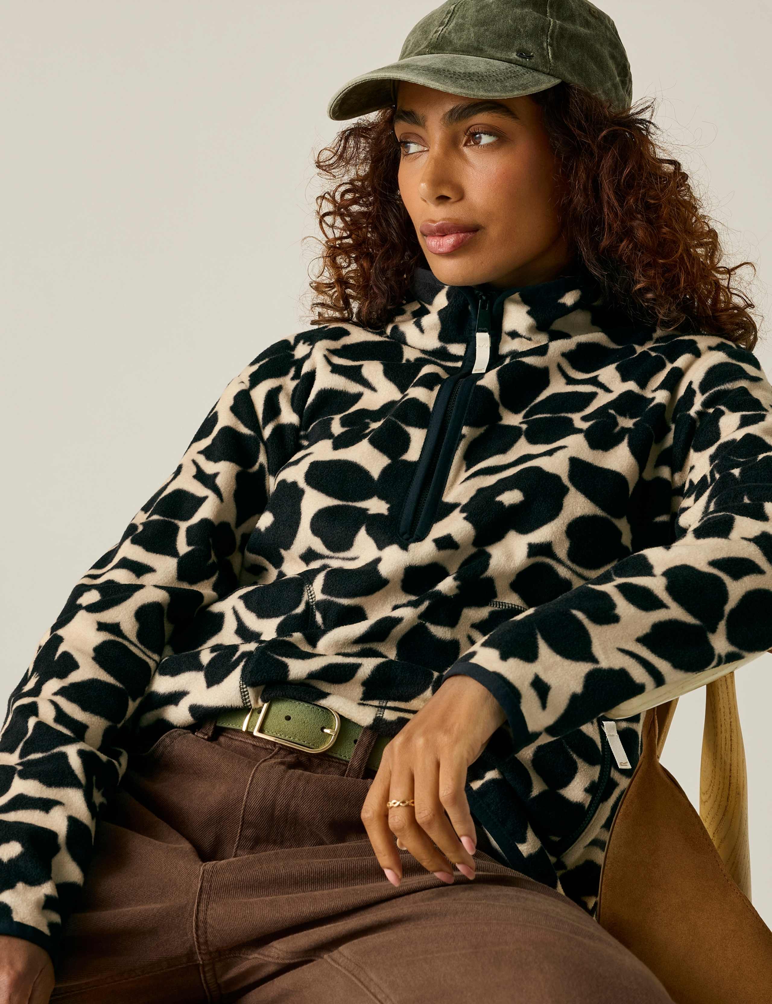 Frankie Floral Half Zip Sweatshirt