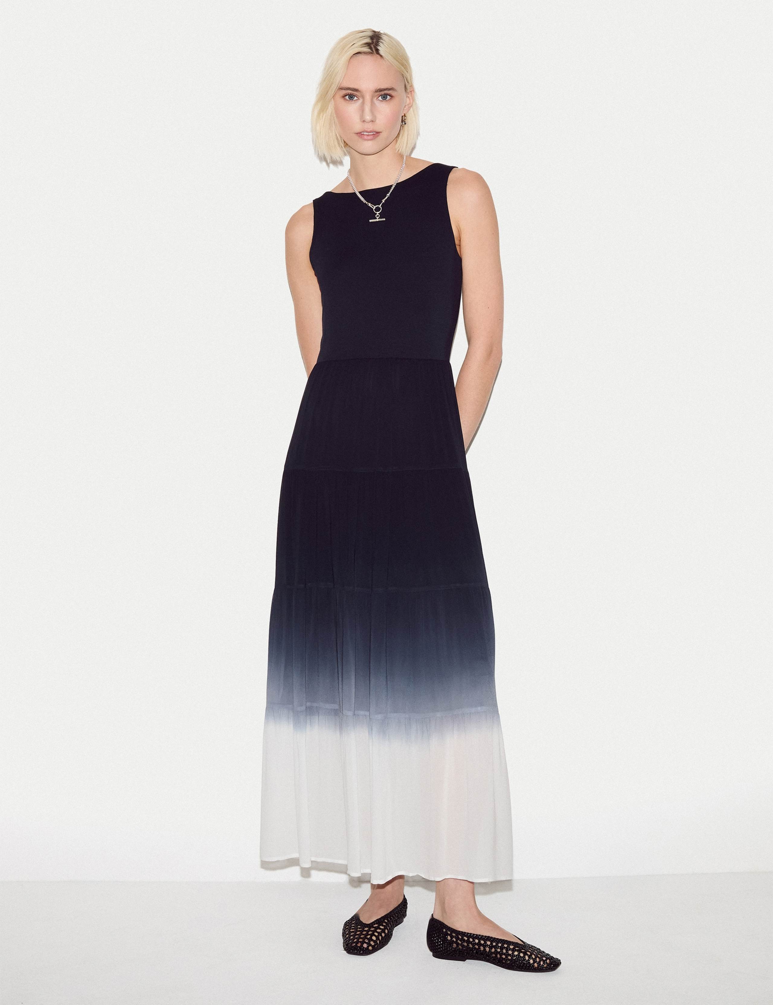 Modal Blend Ombre Midaxi Tiered Dress