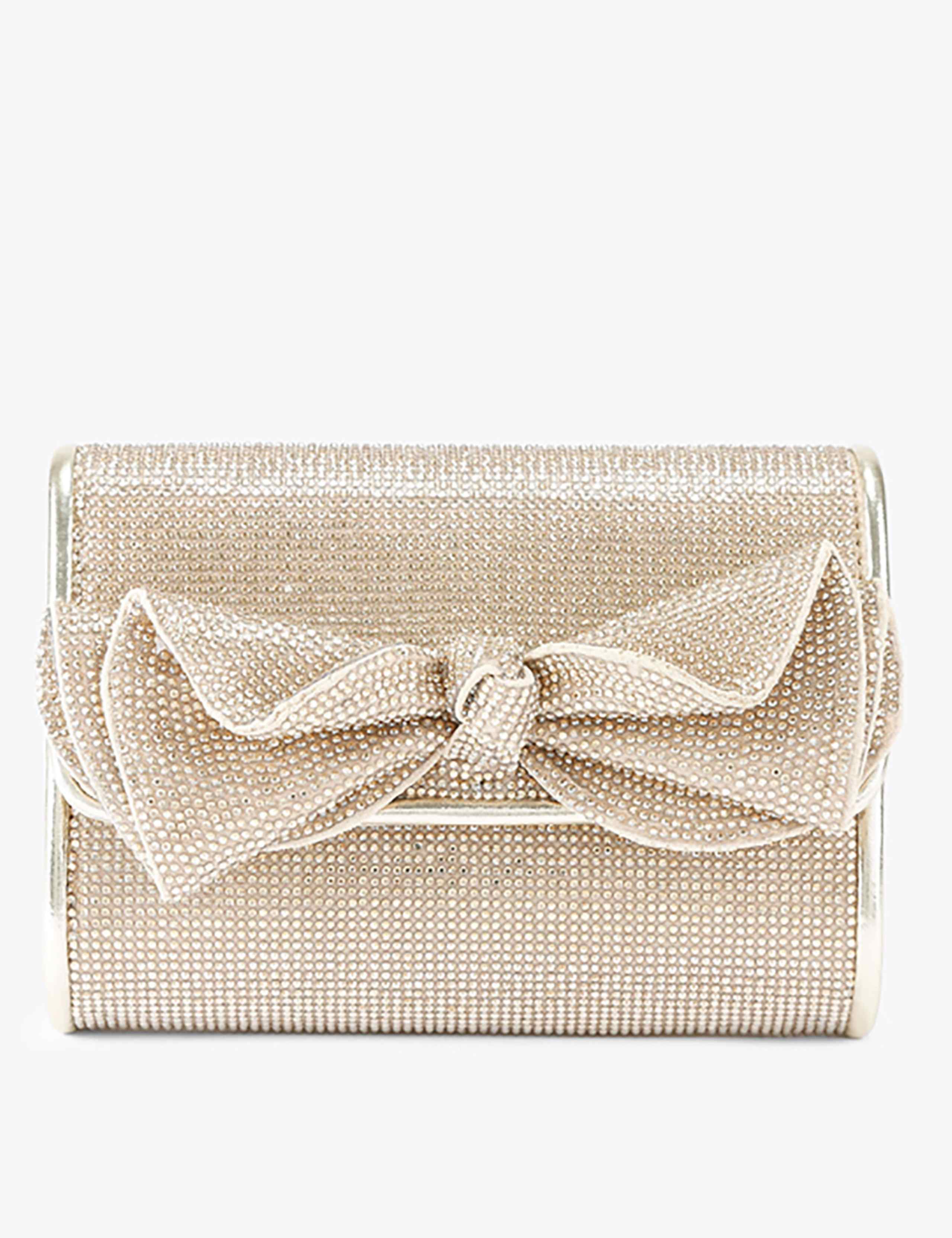 Embellished Chain Strap Clutch Bag