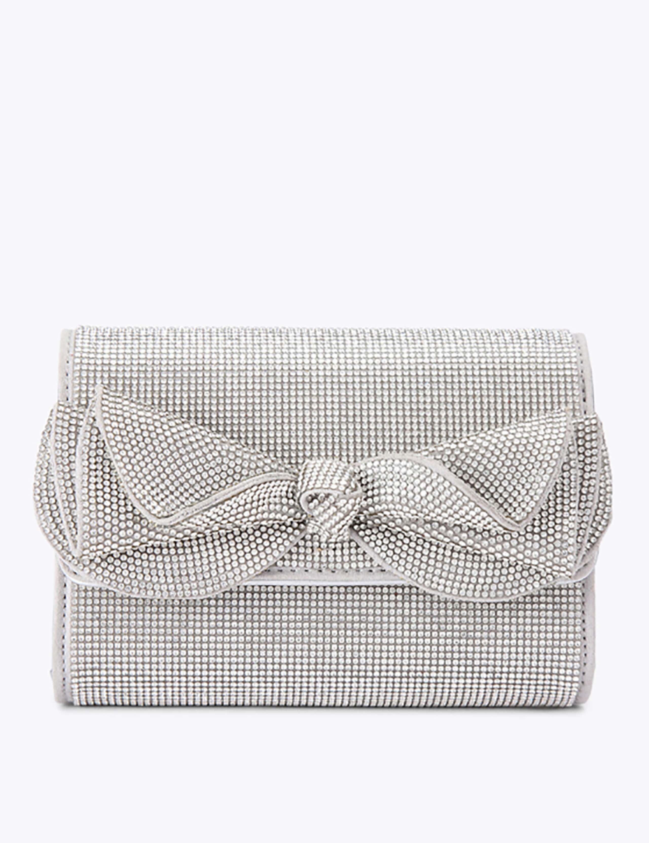 Embellished Chain Strap Clutch Bag