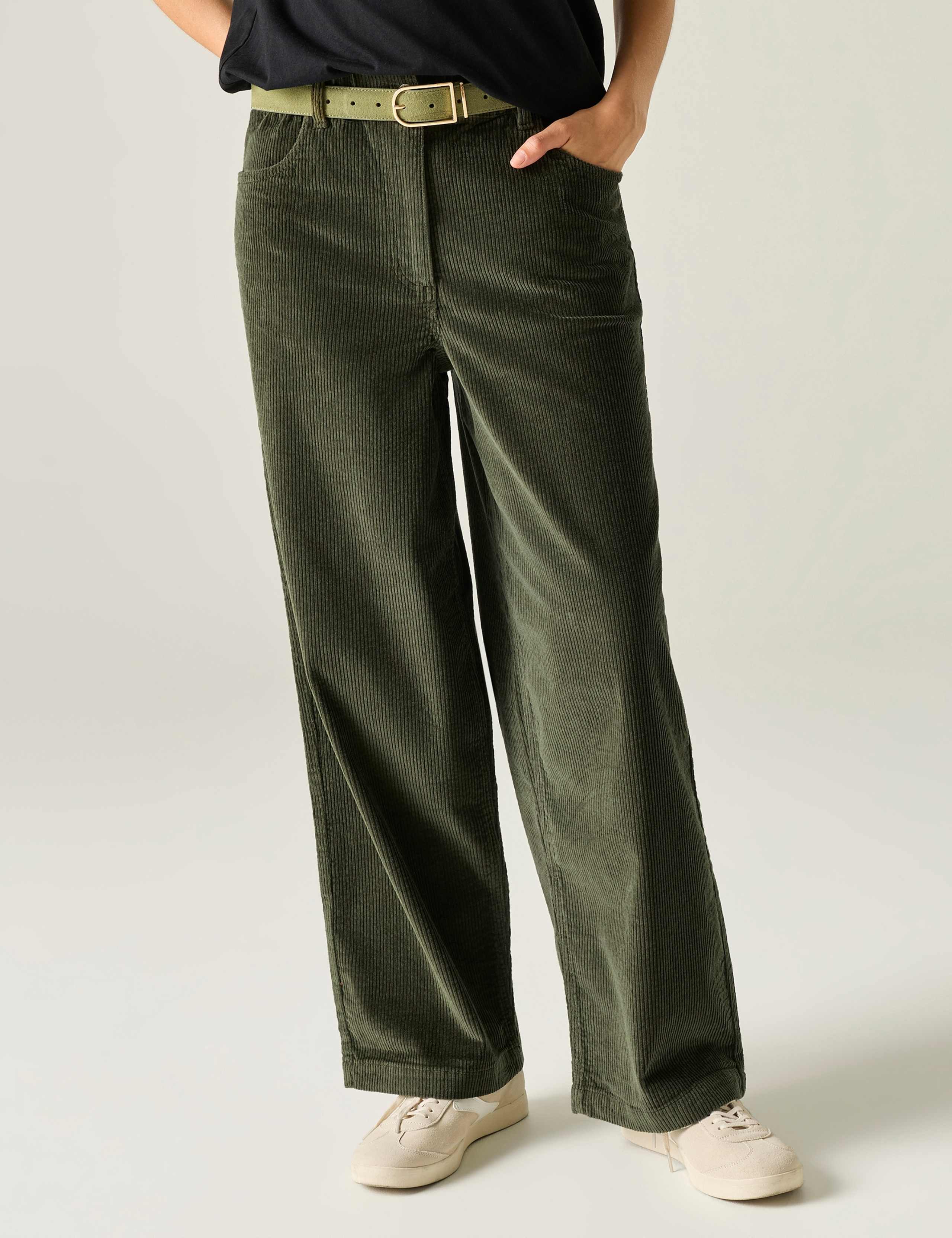 Cotton Rich Cord Wide Leg Trousers