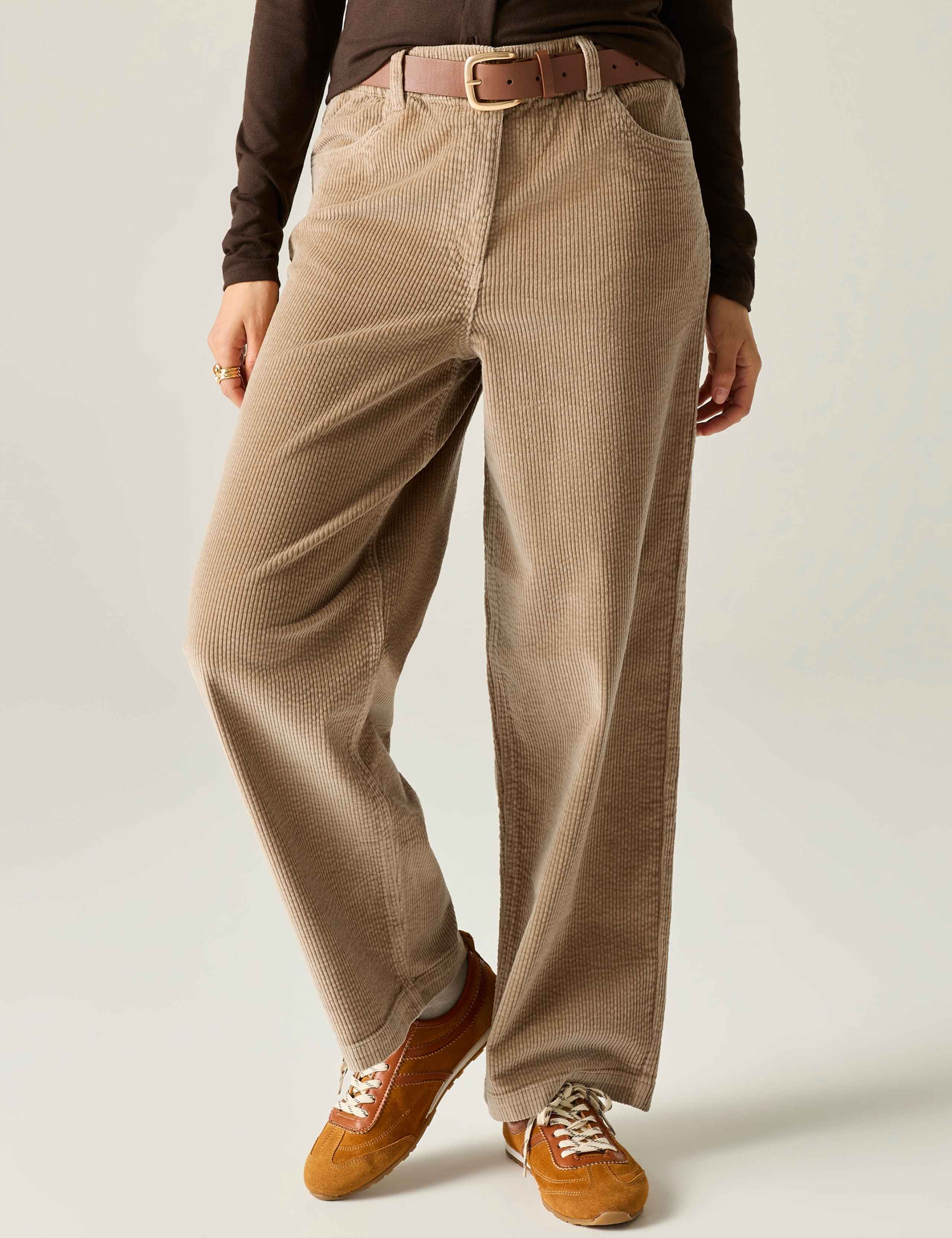 Cotton Rich Cord Wide Leg Trousers