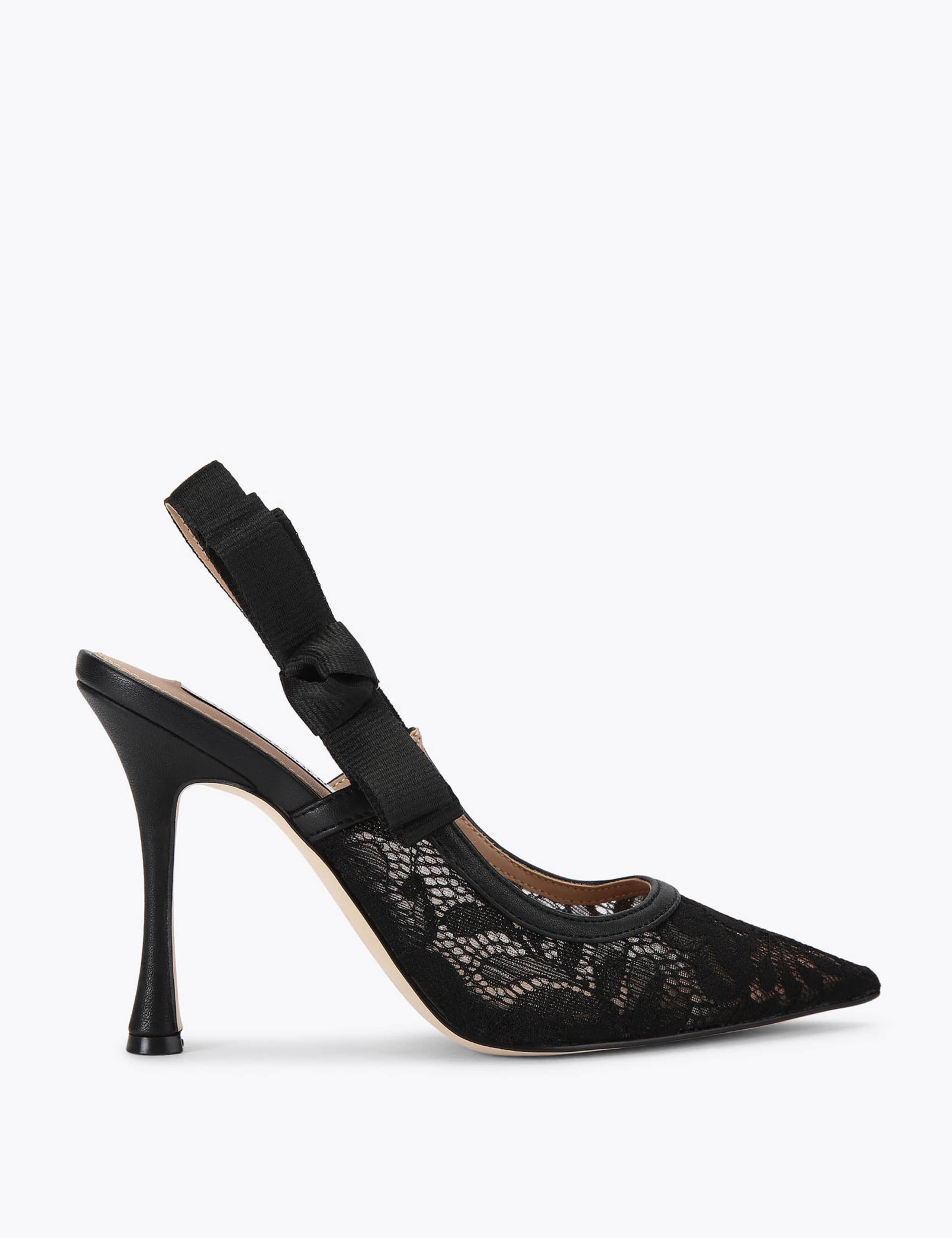 Lace Stiletto Heel Pointed Slingback Shoes