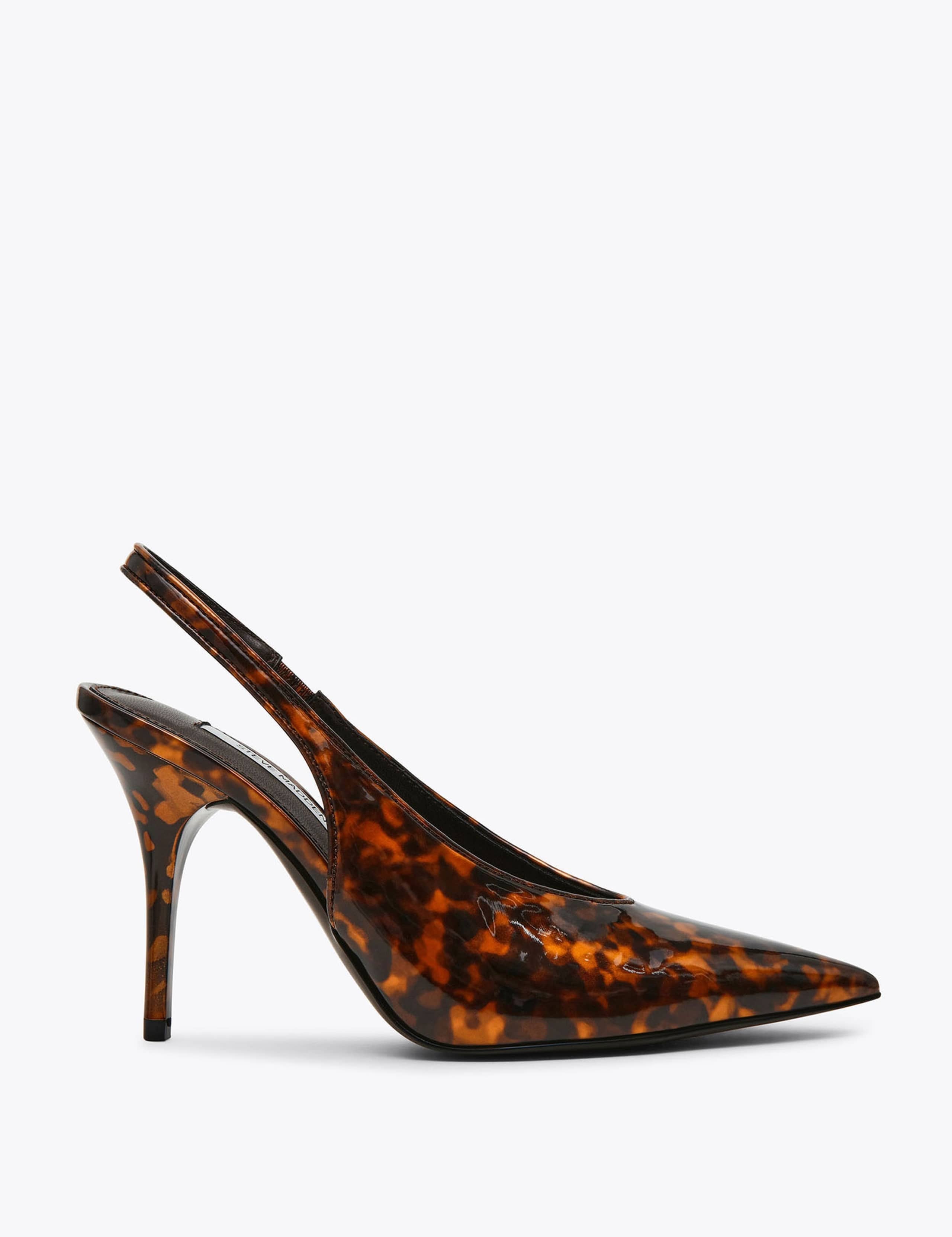 Patent Tortoise Stiletto Heel Slingbacks